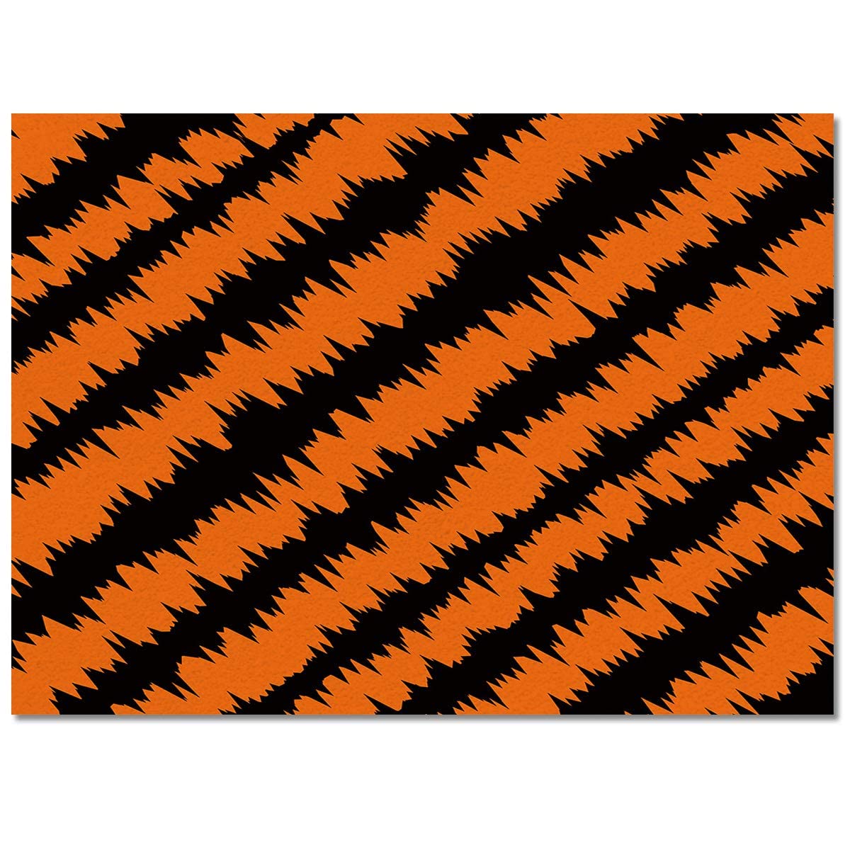 Black and Orange Wavy Stripes Halloween Area Rug - Soft Washable Non-Slip Carpet for Kids Bedroom, Living Room, Dining Room & Study | 2ft x 6ft Halloween Party Decor & Seasonal Home Accent