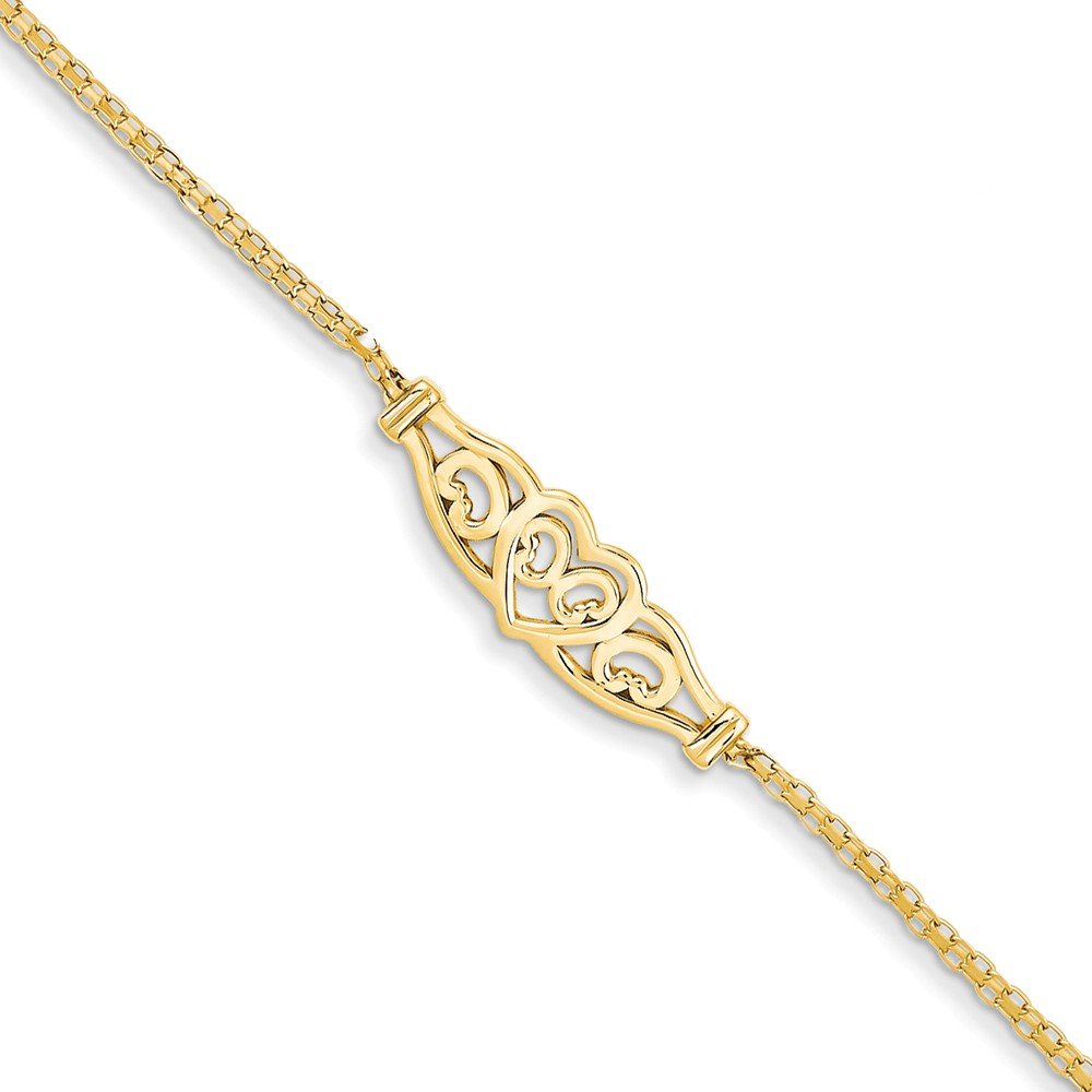 14K Gold Heart Anklet Bracelet for Women - Dainty Delicate Ankle Chain Jewelry Gift for Her - Perfect for Valentine's Day, Anniversary & Everyday Wear