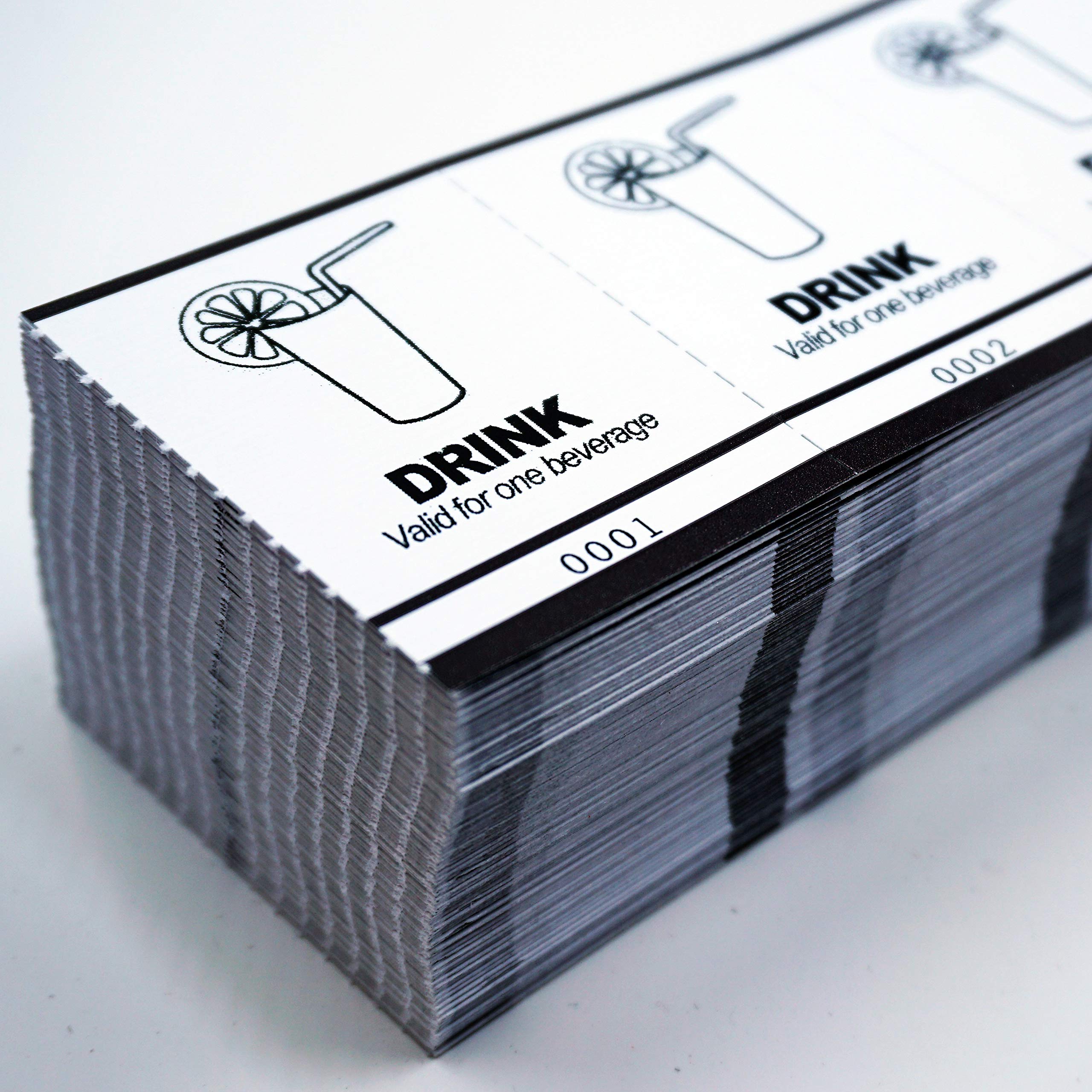 Premium Black Drink Tickets (5000 Pack) - Fast & Affordable Custom Bar Tickets for Weddings, Parties & Events by MyZone Printing