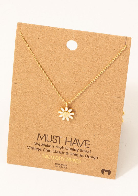 Dainty Daisy Flower Pendant Necklace - 14K Gold Plated Delicate Floral Jewelry for Women - Perfect for Everyday Wear, Gift Giving & Special Occasions