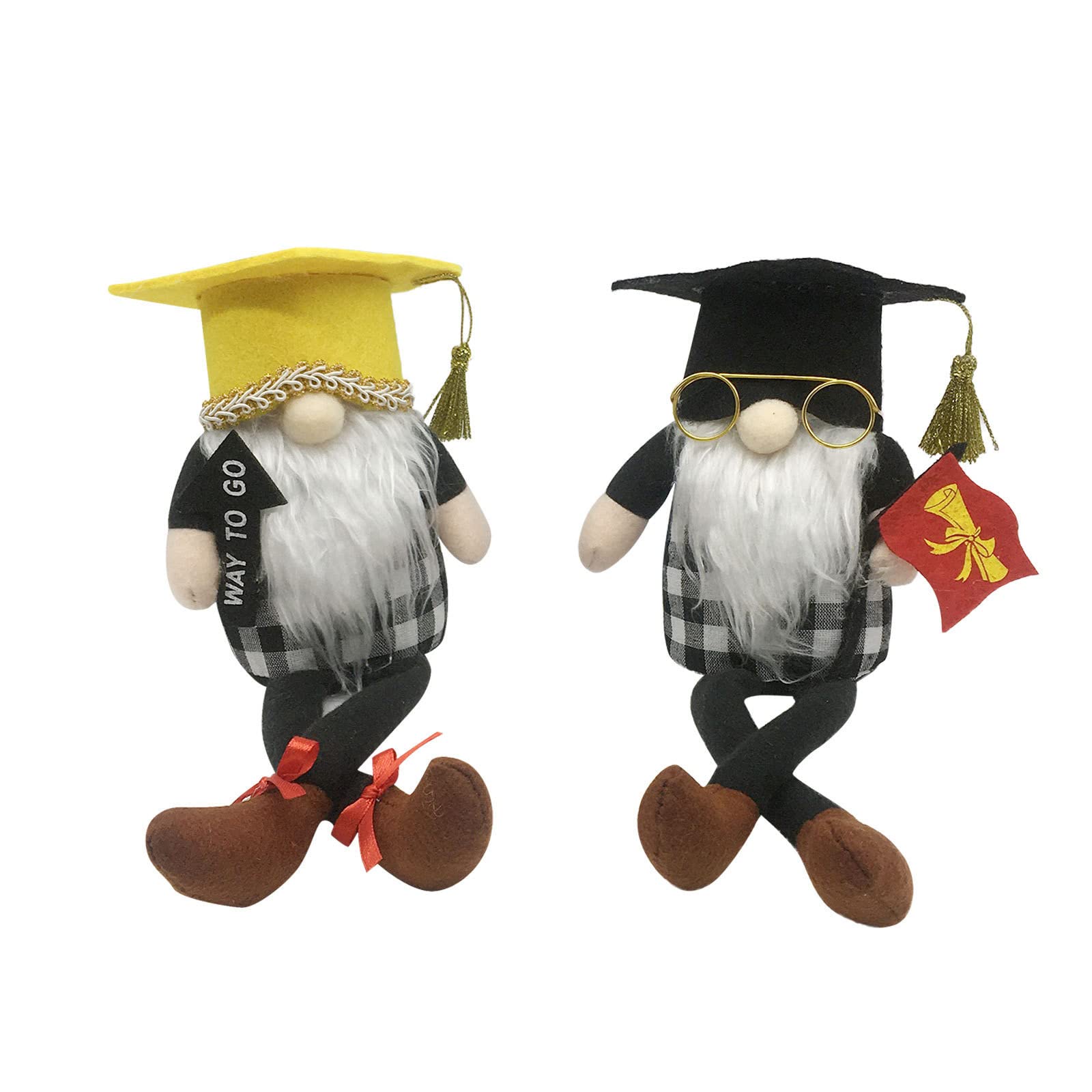 Faceless Dwarf Doll with Graduation Hat & Bachelor Suit - Large Collectible Figure with Long Feet - Perfect Graduation Gift & Party Decoration for Graduation Season Celebrations
