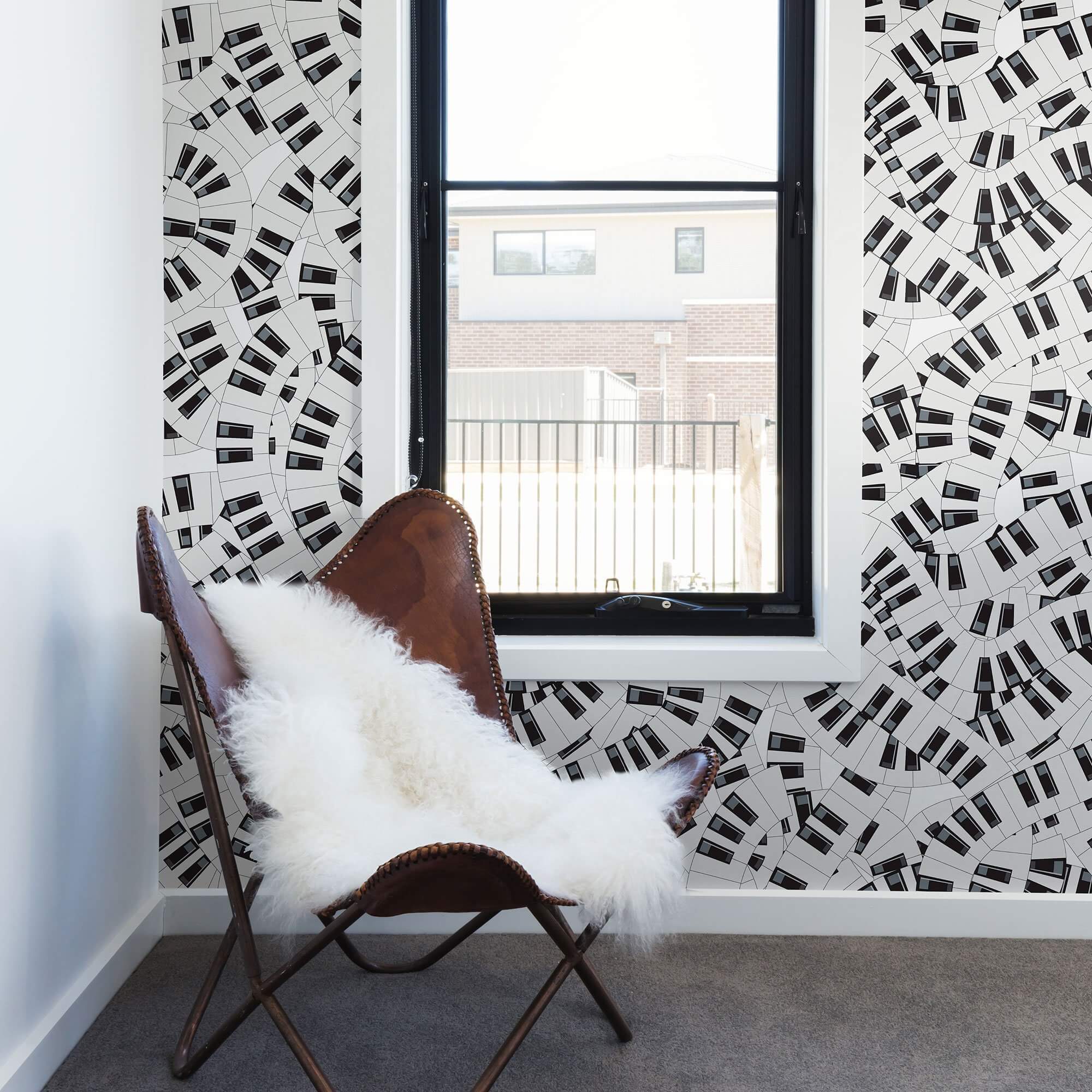 Black and White Striped Peel and Stick Removable Wallpaper - Self-Adhesive Decorative Wall Covering for Bedroom, Living Room, Nursery & Office Decor