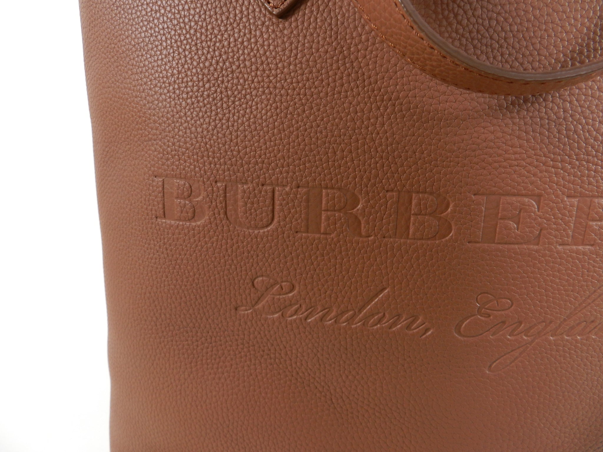 Burberry Remington Chestnut Brown Large Leather Logo Tote Bag for Women - Luxury Designer Handbag for Work, Travel & Everyday Use