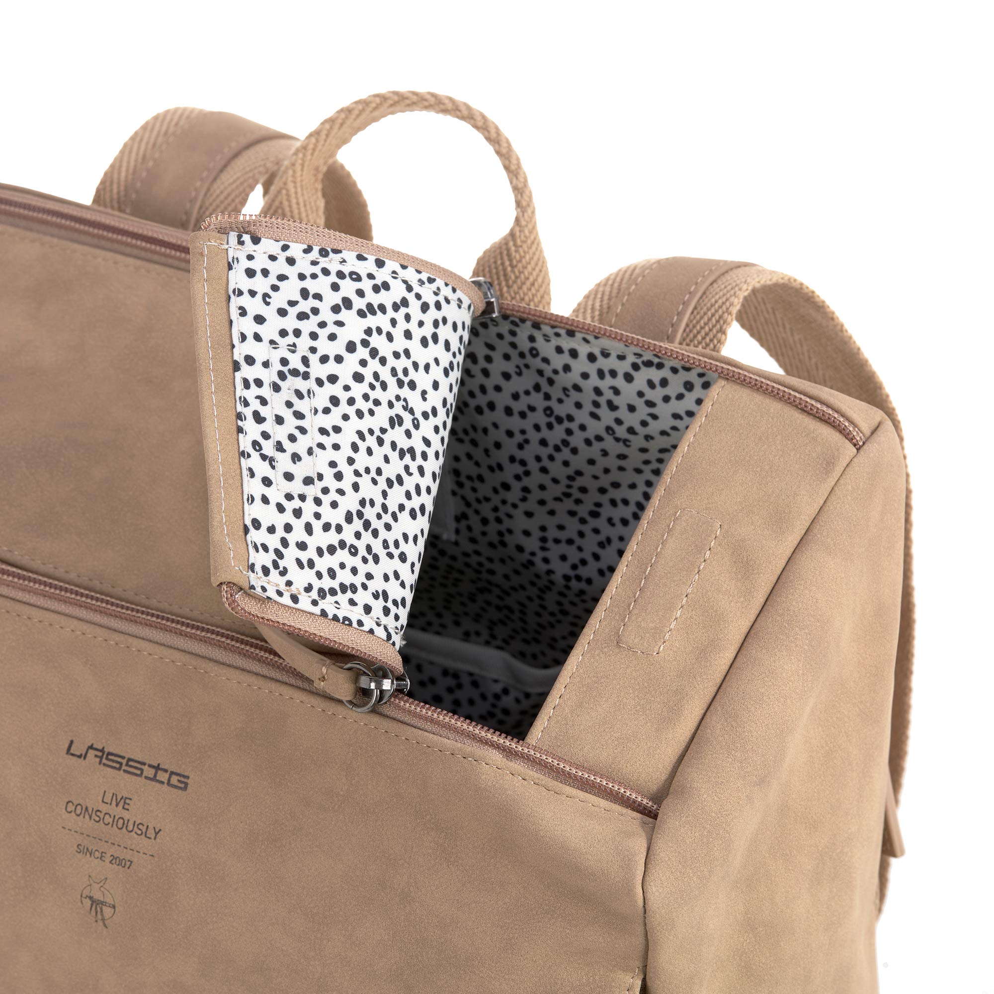 Lassig Tender Backpack Diaper Bag in Camel - Stylish & Spacious Baby Changing Bag for Moms, Perfect for Travel, Shopping & Everyday Use