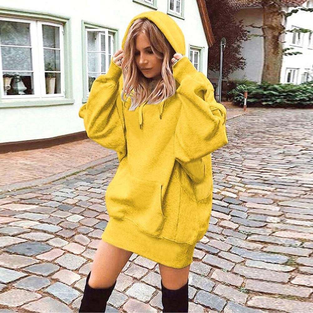 Bokeley Women's Oversized Long Sleeve Sweatshirt Hoodie with Pockets - Cozy Pullover Sweater for Casual Outings, Lounging, and Fall Layering