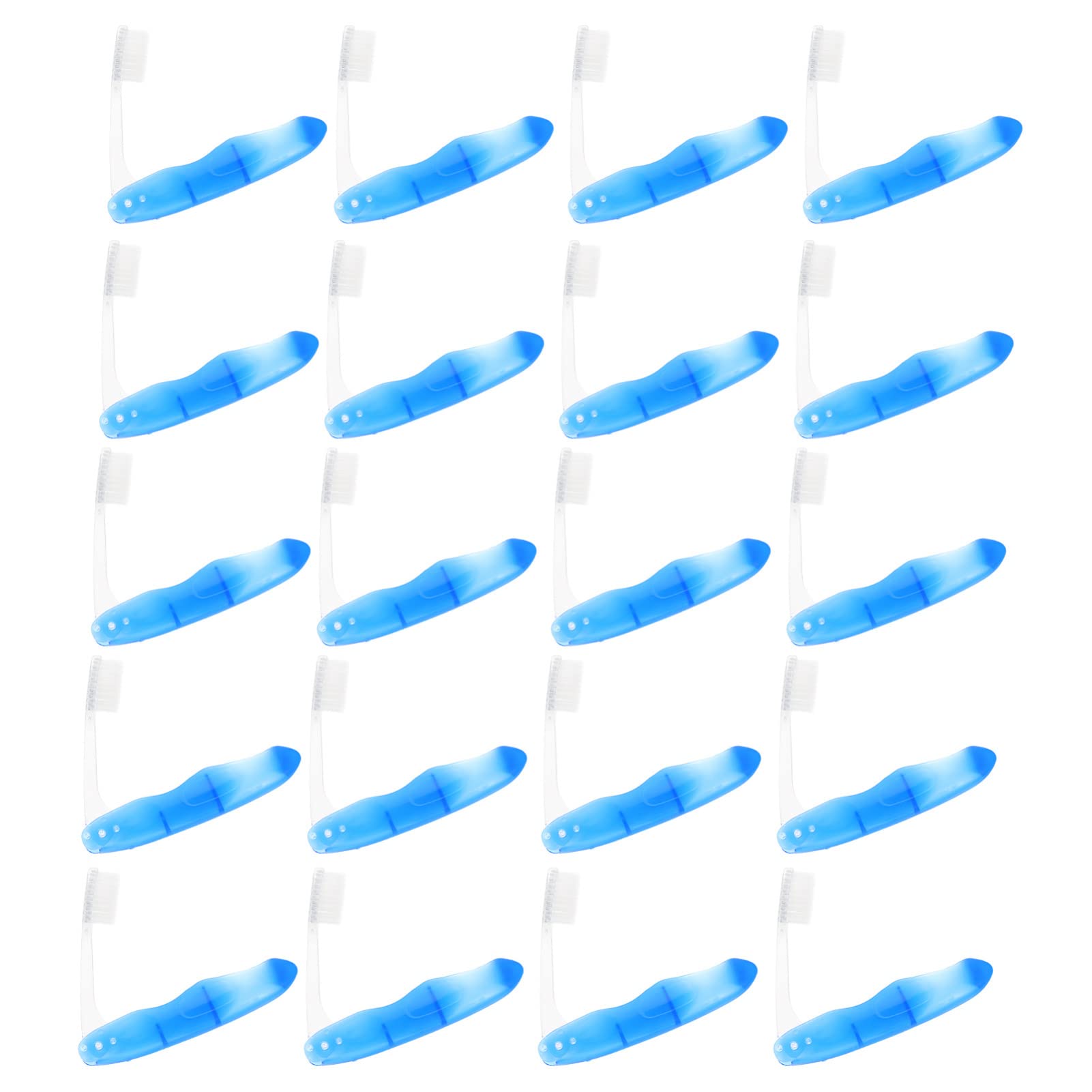 GLEAVI 20 Pack Foldable Travel Toothbrushes - Compact Portable Folding Toothbrush for Adults, Men, Women & Kids - Perfect for Camping, Hiking, Backpacking & Outdoor Adventures - Dark Blue