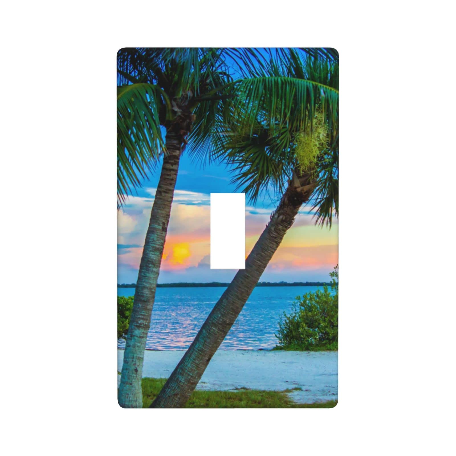 Ocean Palm Tree Light Switch Cover - Beach Decor for Bedroom & Bathroom