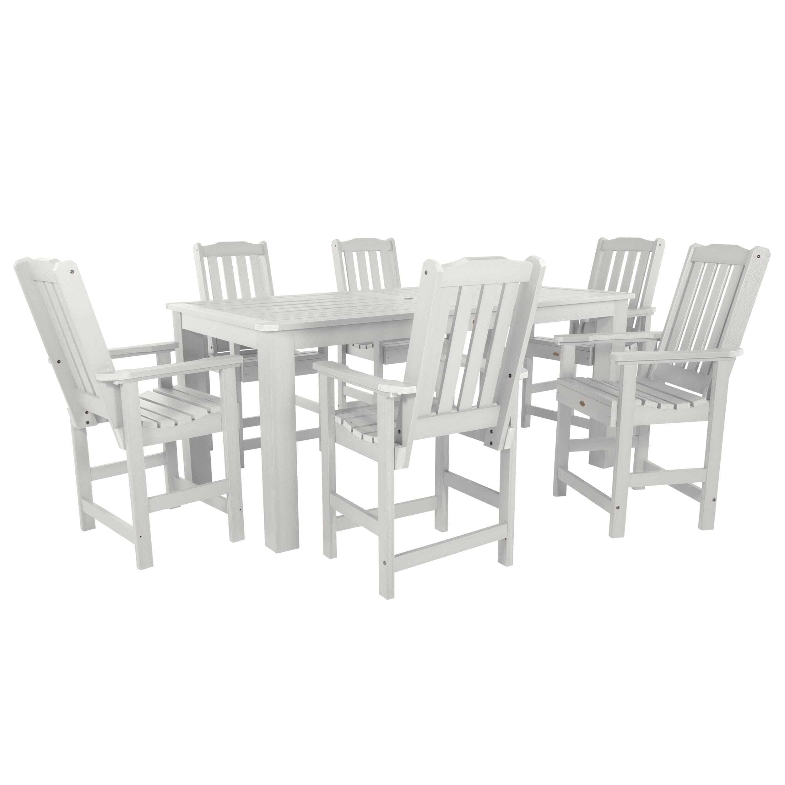 Lehigh 7-Piece Rectangular Outdoor Dining Set - 42 x 84 Inches Counter Height - Perfect for Patio, Backyard & Poolside Gatherings