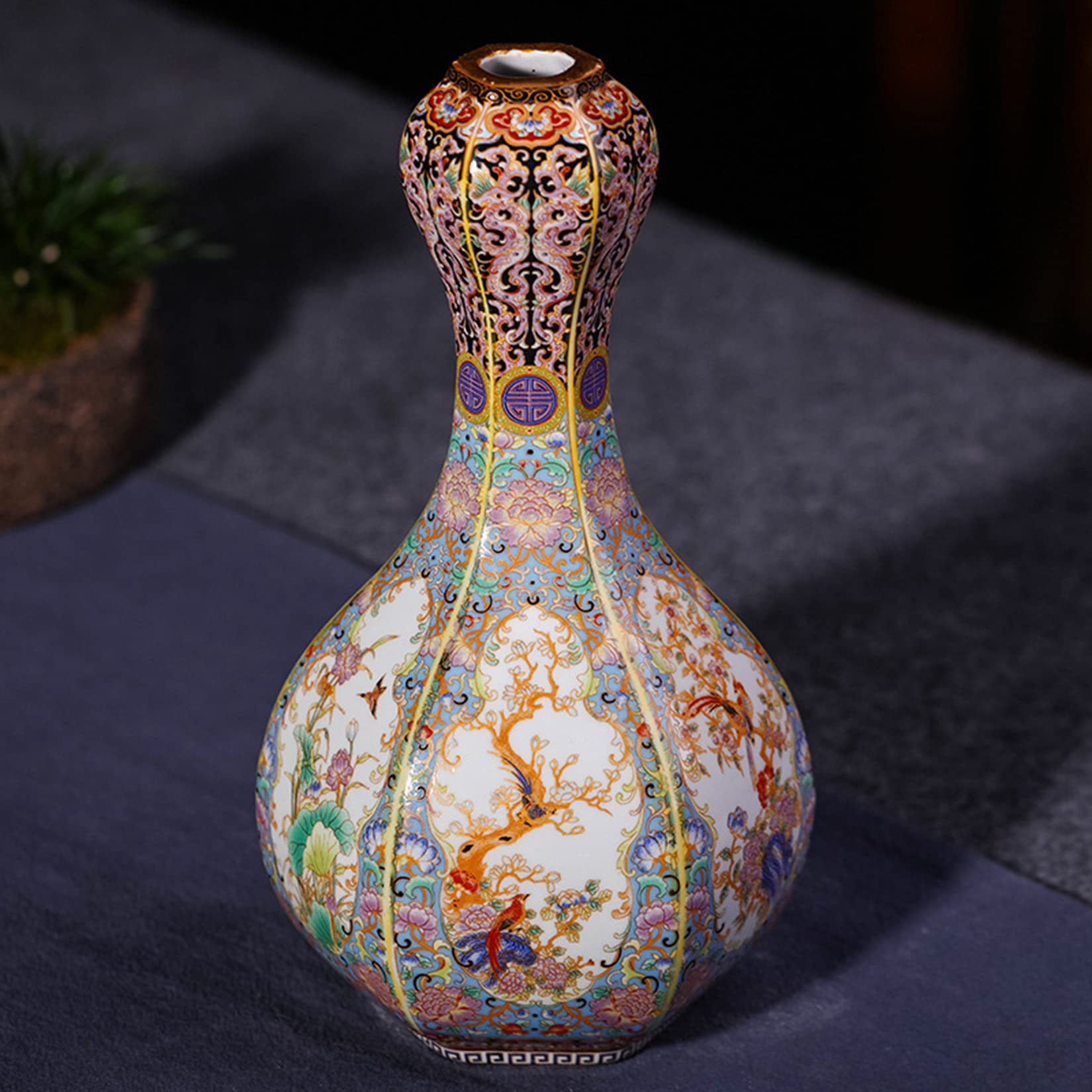 Handmade Jingdezhen Ceramic Vase - Large Pink Oriental Porcelain Floor Vase for Living Room Decor | Antique Chinese Flower Vase for Home, Wedding & Office Decoration