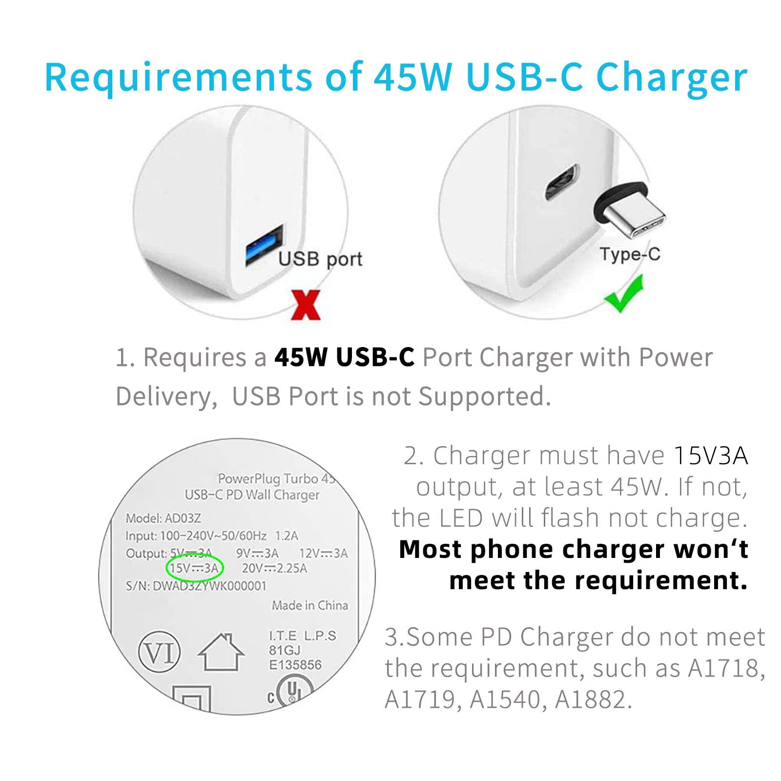 Premium Nylon Braided USB-C Charging Cable for Microsoft Surface Pro 7/6/5/4/3/2/1 - 6ft Fast Charging Cord Compatible with 45W 15V 3A Power Adapter (Black) - Perfect for Home, Office & Travel Use