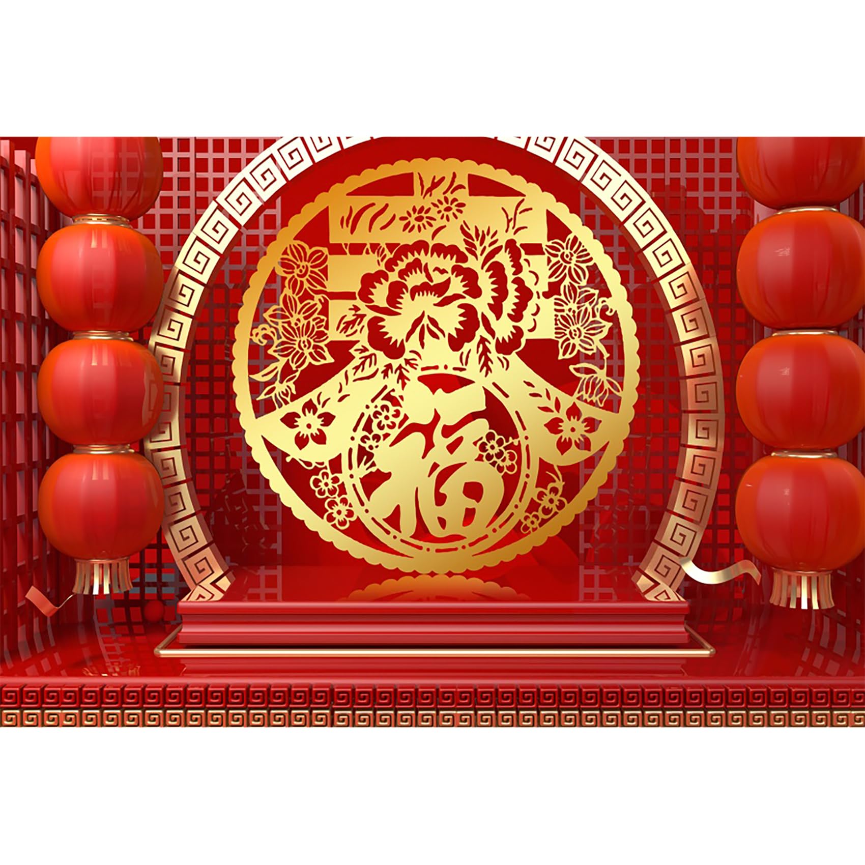 Baocicco 20x10ft Chinese New Year Backdrop 2025 - Red Year of The Snake Photography Background with Spring Festival Blessings | Perfect for Lunar New Year Parties, Family Photos & Social Media Content