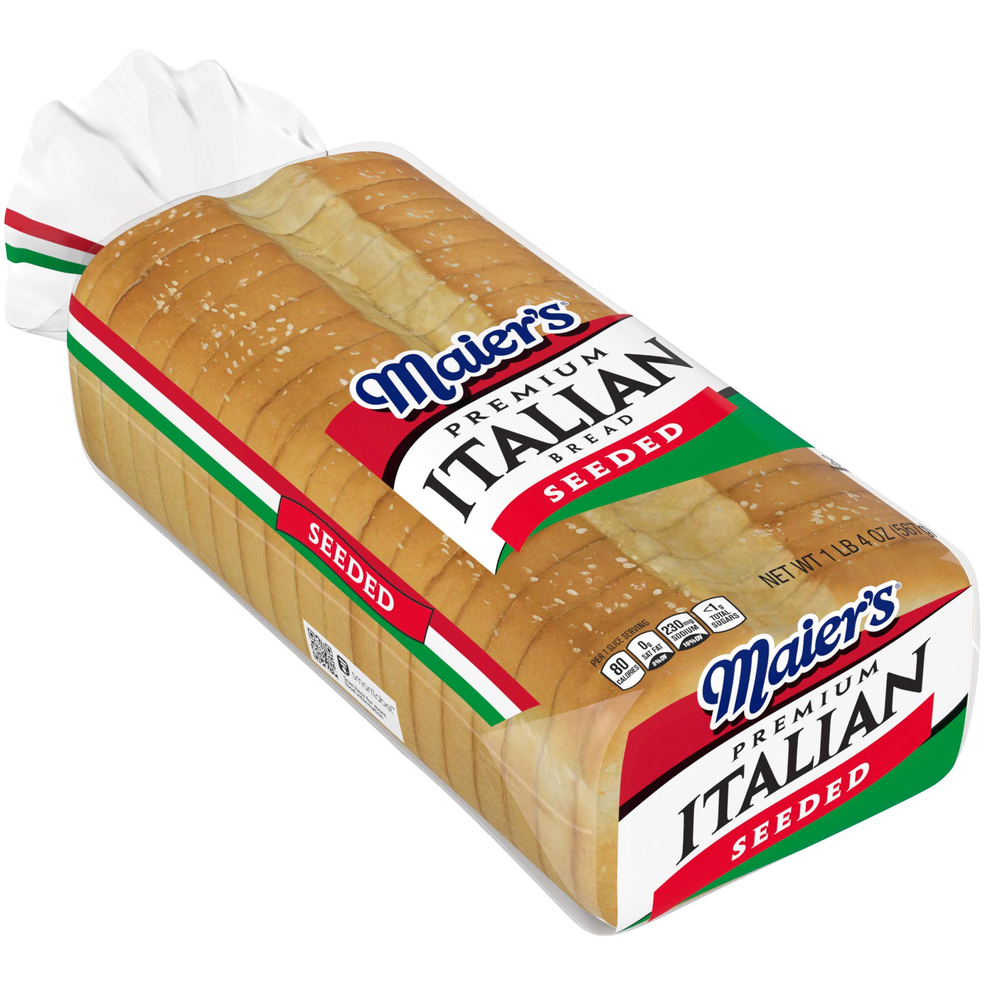Maier's Premium Italian Seeded Bread - 20 oz Bag | Authentic White Italian Loaf for Sandwiches, Paninis & Family Dinners | Fresh Baked Artisan Bread