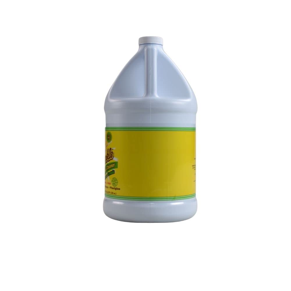 Sparkle Glass Cleaner Refill Bottle - Ammonia-Free, Streak-Free Green Formula, V.O.C Free - 1 Gallon (128 Fl Oz) - Pack of 6 - Perfect for Windows, Mirrors, Glass Tables & Household Cleaning
