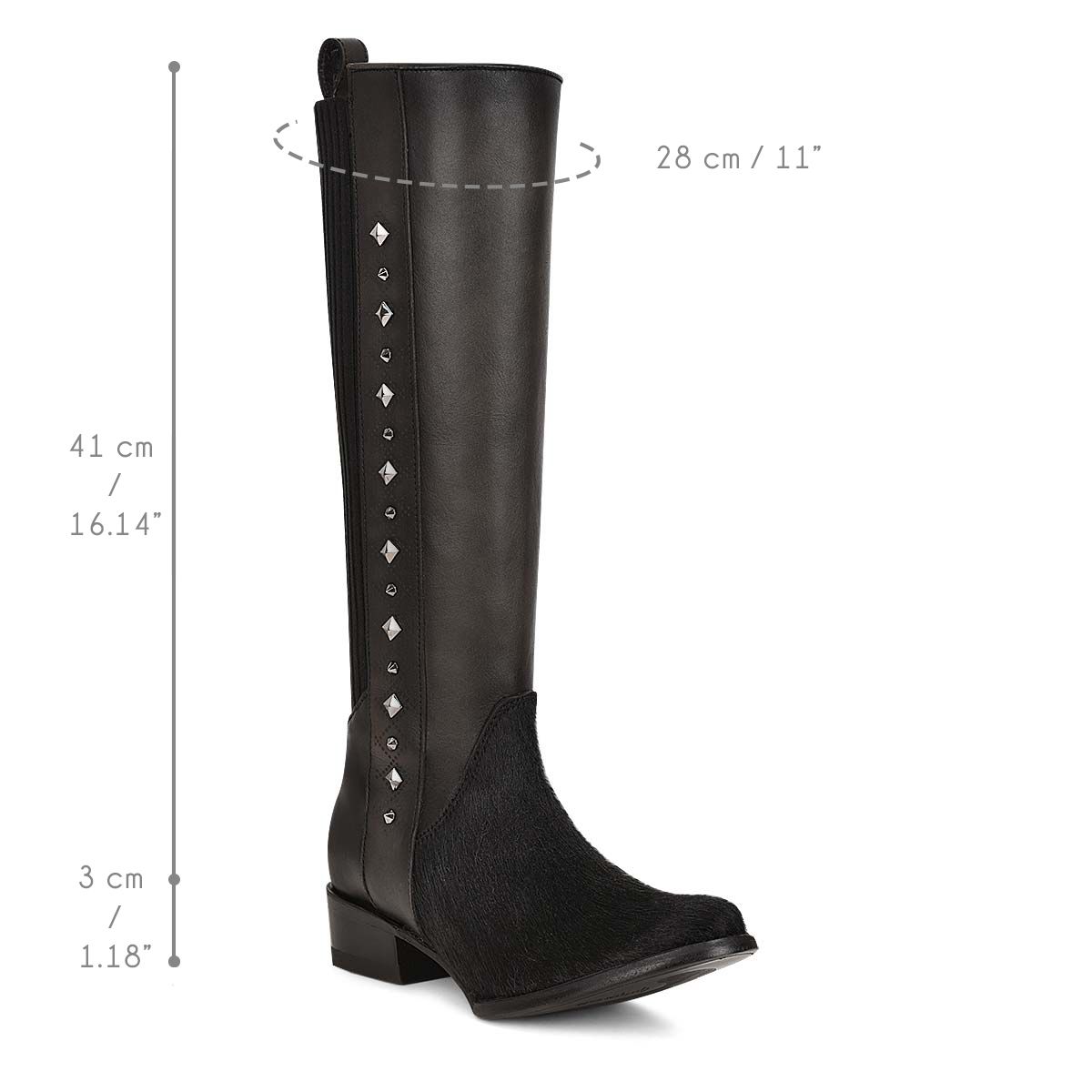 1X4FRP Women's Cuadra Black Casual Fashion Cowhide Leather Jockey Boots - Stylish & Comfortable for Riding, Outdoors & Everyday Wear