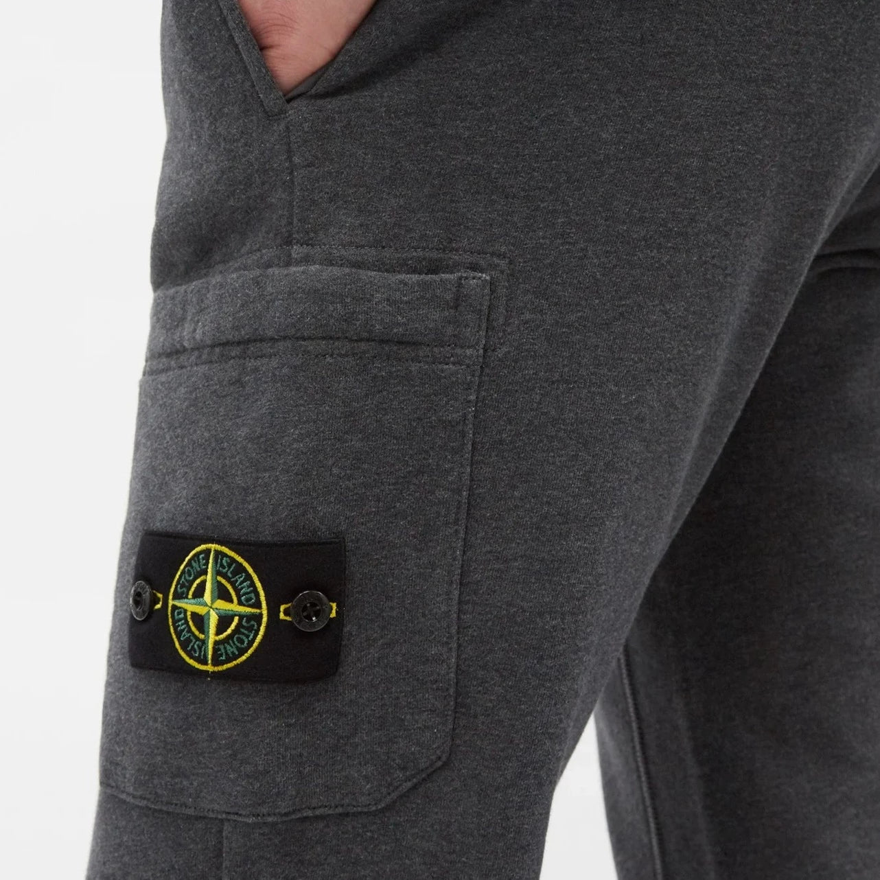 Stone Island Grey Sweatpants for Men - Comfortable Joggers with Elastic Waistband | Perfect for Gym, Running & Casual Wear