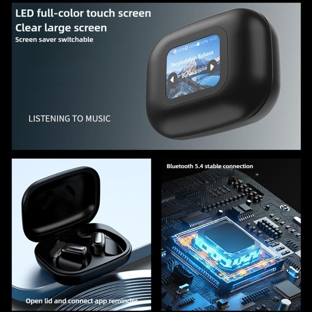 XP2 Wireless Open Ear Headphones with LED Display - Noise Cancelling, High Sound Quality, IPX5 Waterproof for Running, Gym & Outdoor Sports