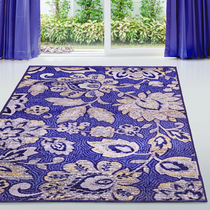 Jezabel Floral Non-Slip Washable Indoor Area Rug - Soft Comfort for Living Room, Bedroom & Nursery | Home Decor Essentials