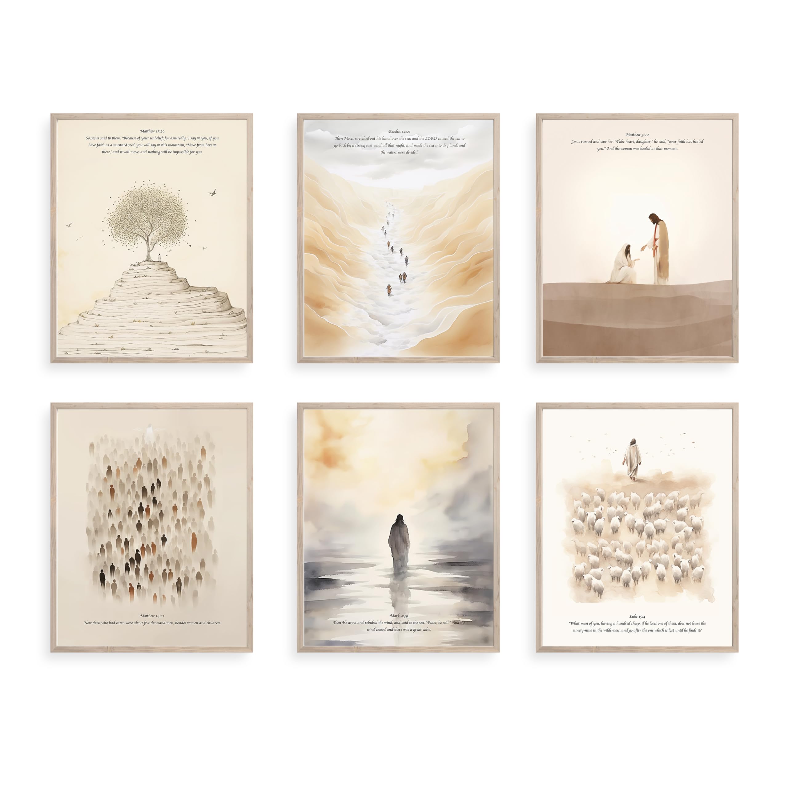 Christian Wall Art Set - Bible Verses Decor for Home & Classroom