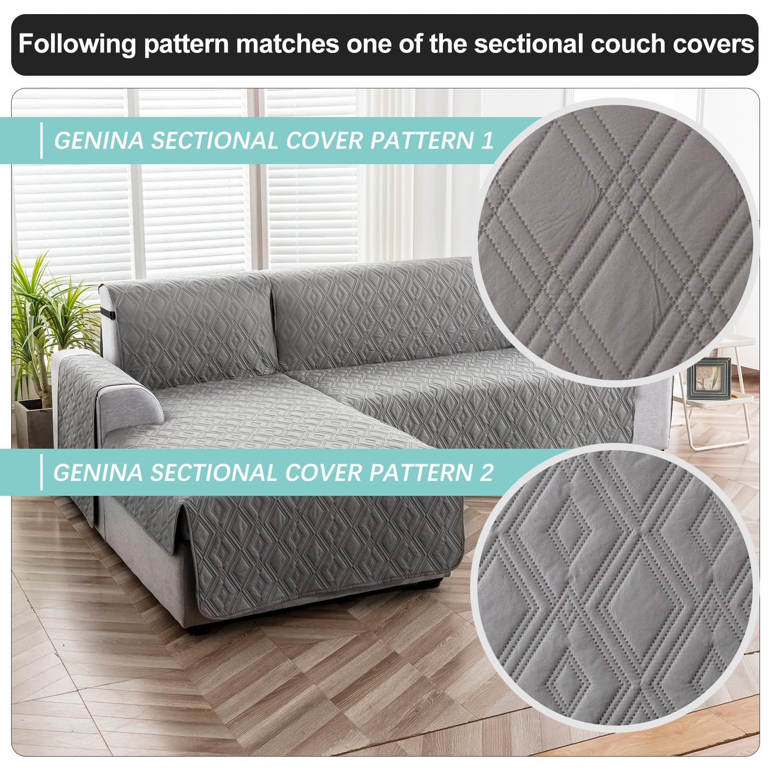 **Reversible L-Shaped Sectional Sofa Cover for Pets & Kids - Gray X-Large | Durable Dog-Proof Couch Protector for Chaise Lounge & L-Shaped Furniture | Perfect for Living Room, Family Room & Pet-Friendly Homes**