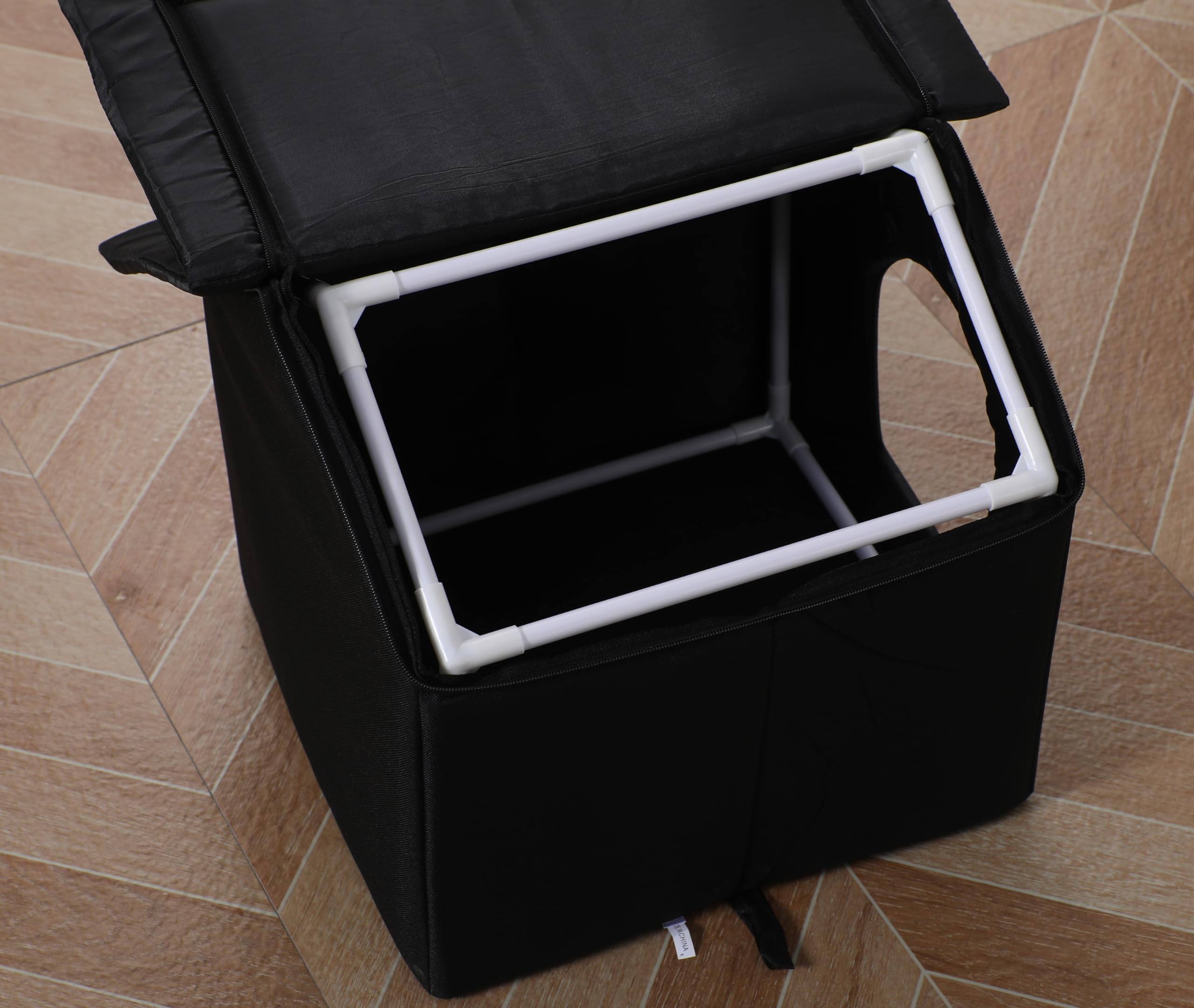 **Outdoor Cat House - Waterproof & Durable Shelter for Feral Cats & Dogs - Medium Black Pet House for Indoor/Outdoor Use - Perfect for Backyard, Garden & Patio**
