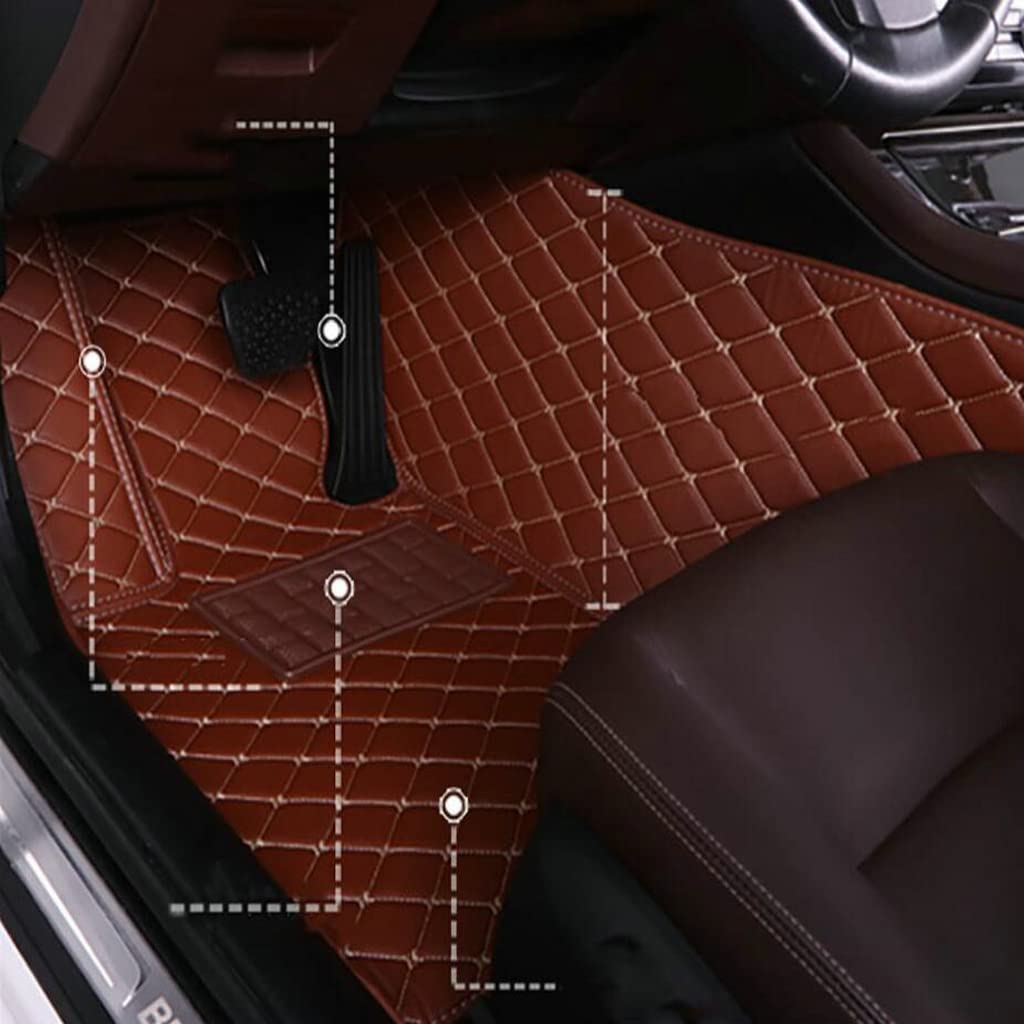 Custom Car Mats for Sedan SUV & Sports Cars - Full Coverage Anti-Slip Leather Floor Liners (Wine Red/Purple) - Perfect for Daily Commute, Road Trips & Car Protection