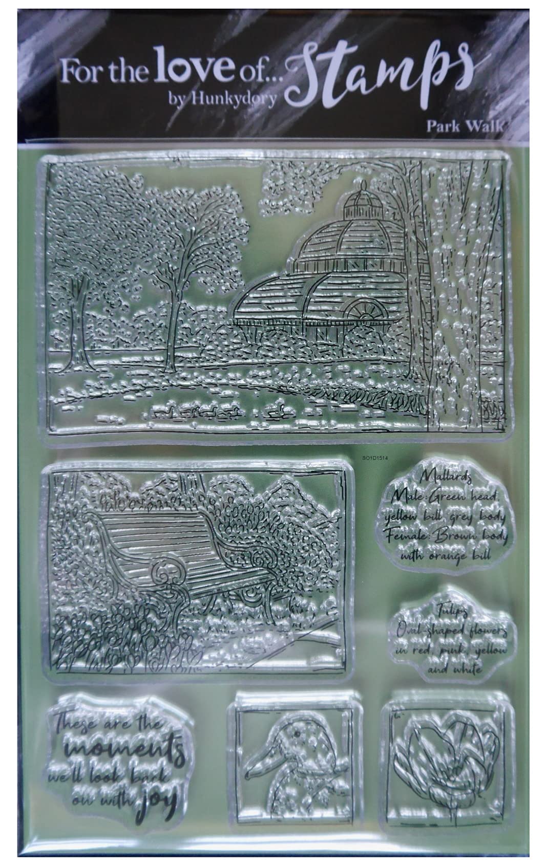 The Love of Stamps - Park Walk A6 Stamp Set for Card Making, Scrapbooking & DIY Crafts | Premium Rubber Stamps for Handmade Greeting Cards and Journaling