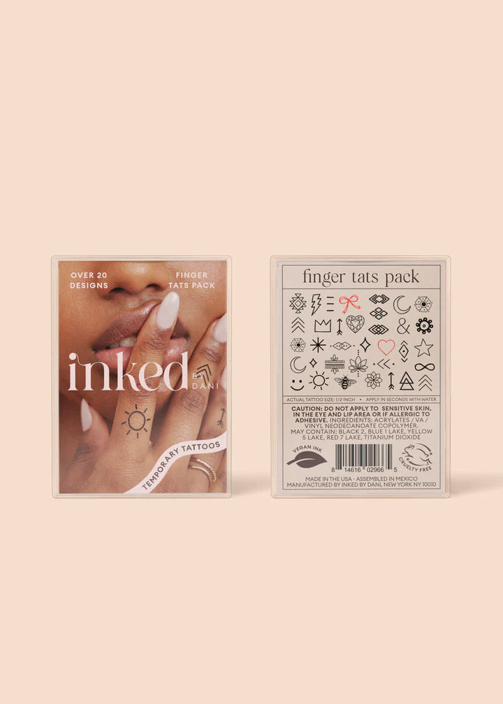Finger Tats Pack - Temporary Tattoos for Kids & Adults - Fun Party Favors, Costume Accessories & DIY Body Art