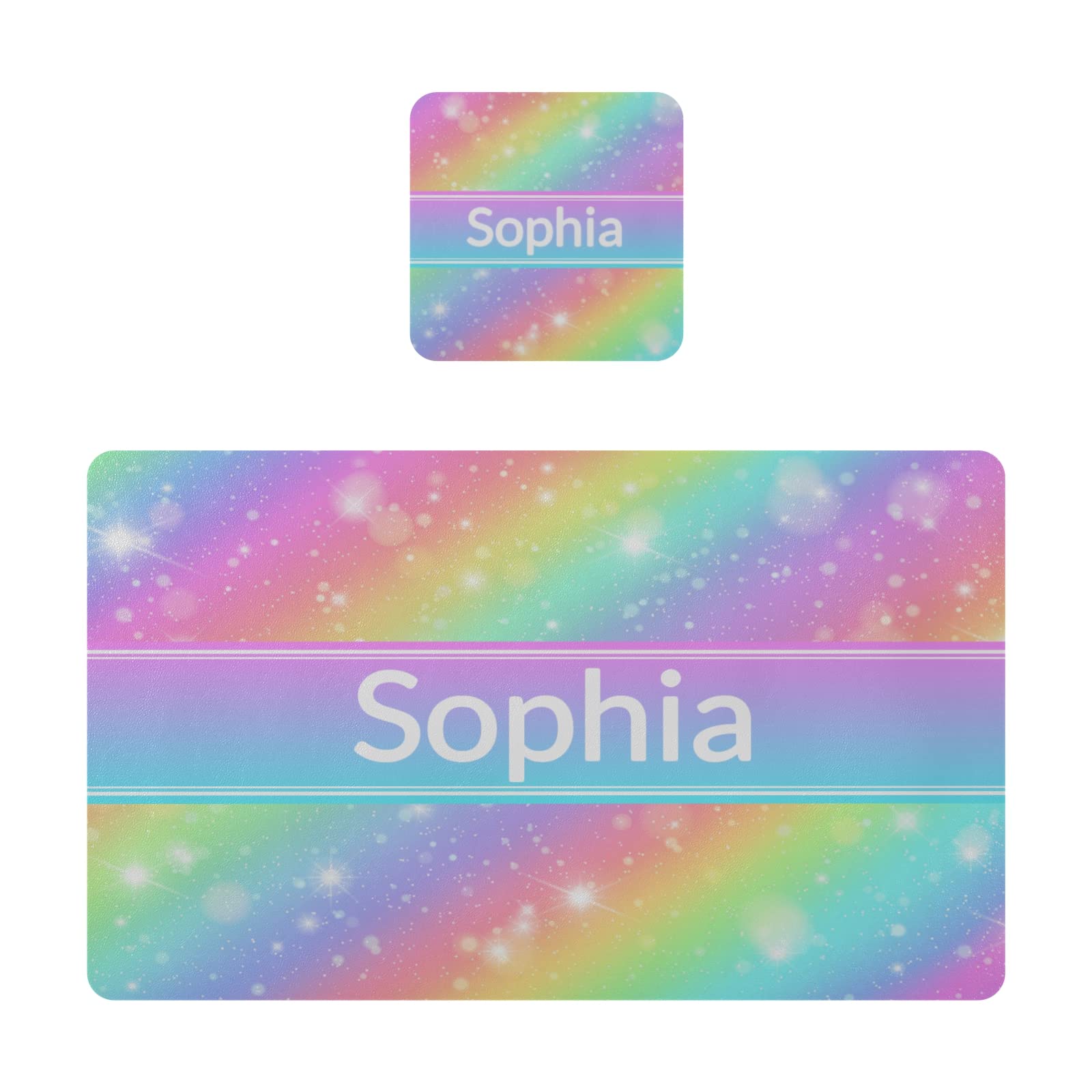 Custom Rainbow Sky Placemat - Personalized Heat Resistant Leather Table Mat - Waterproof Dining Mat for Kitchen, Patio & Outdoor Use - Set of 1 - Perfect for Family Meals, BBQs & Entertaining Guests