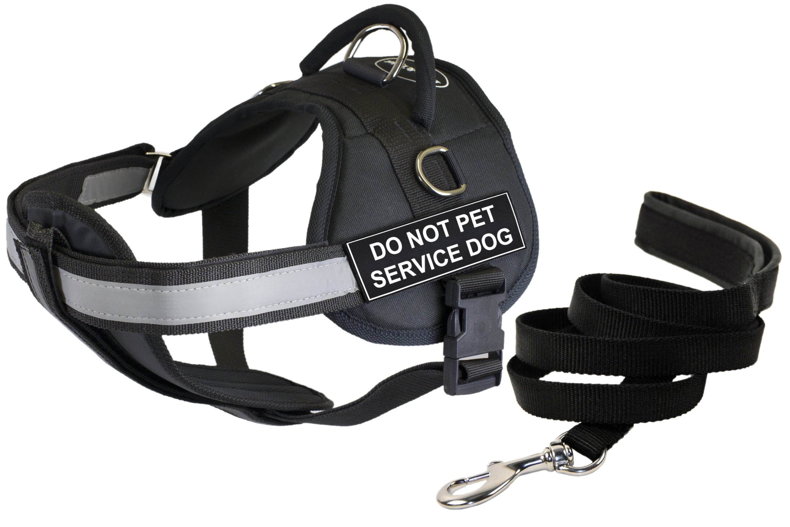 Dean & Tyler 28x38 Inch No-Pet Service Dog Harness with Padded Leash - Medium Size for Training & Public Access | Durable Vest for Therapy & Assistance Dogs