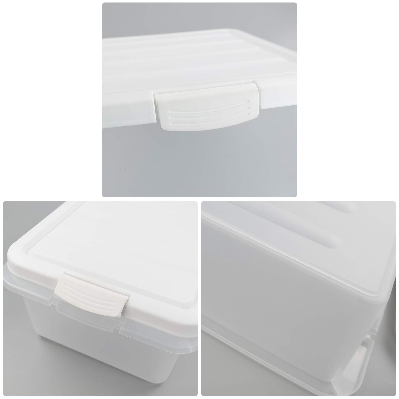 14 Quart Clear Storage Box with White Lids - 2-Pack for Underbed Organization