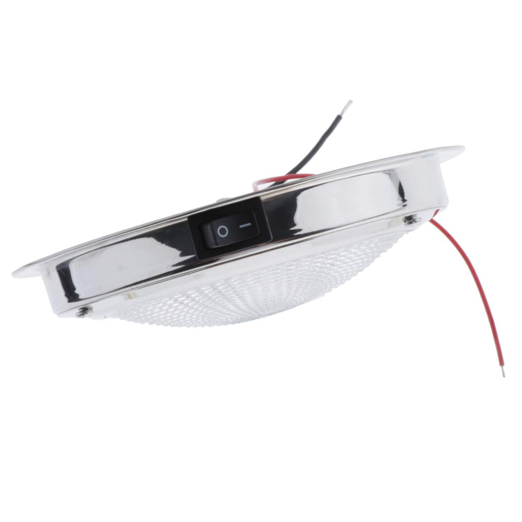 12V LED Interior Ceiling Light for Camper, Boat, RV - Waterproof Dimmable Dome Lighting for Nighttime Use