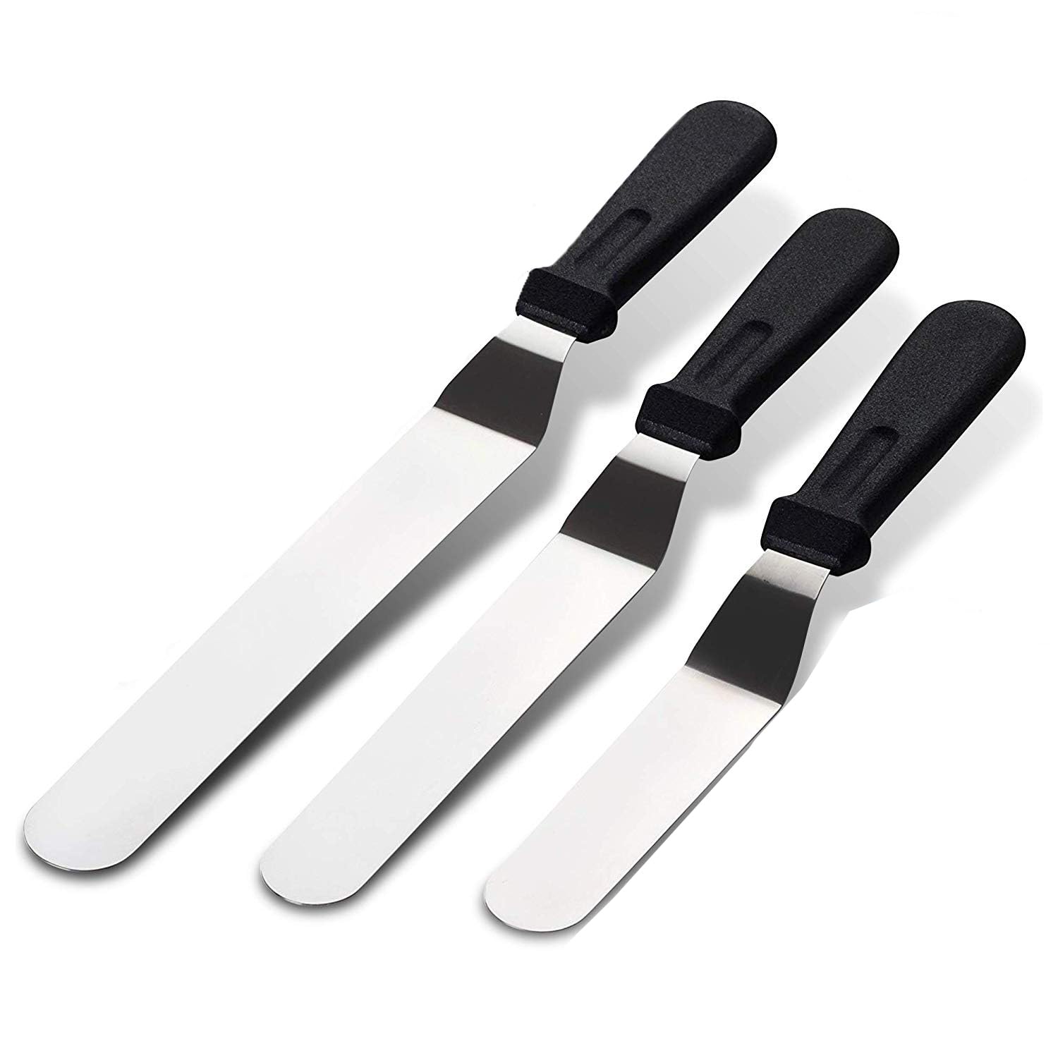 Professional Cake Decorating Spatula Set - 6, 8, 10 Inch Angled Offset Icing Spatulas for Smooth Frosting, Baking & Cake Design | Perfect for Home Bakers, Pastry Chefs & Wedding Cake Decorations
