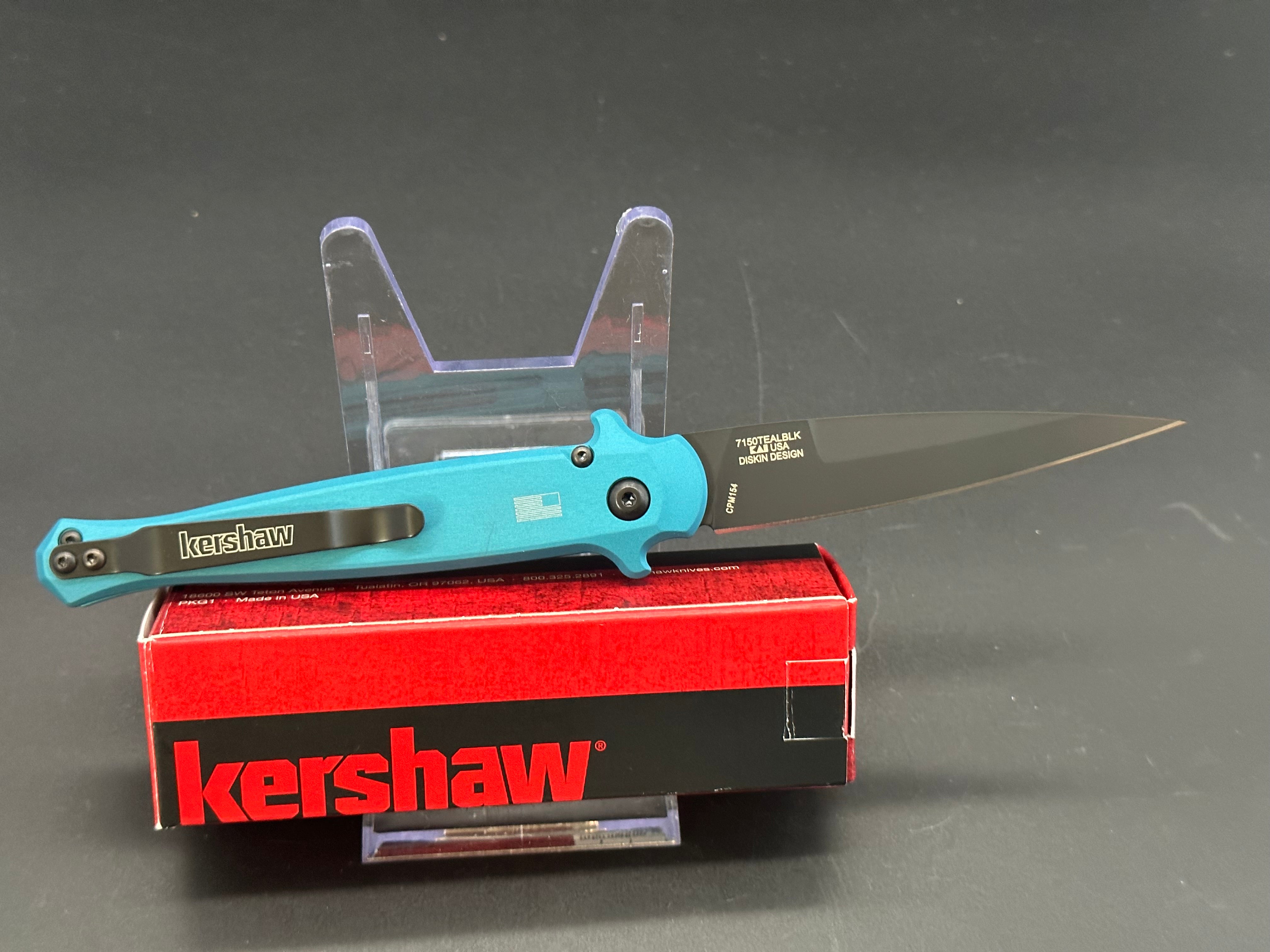 Kershaw Launch 8 Automatic Knife - Teal Aluminum Handle - EDC Pocket Knife for Everyday Carry, Outdoor Activities & Camping