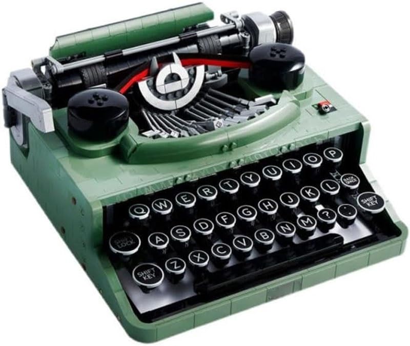 Vintage Typewriter Building Blocks Set for Adults - Retro Mechanical Keyboard Model Kit, Unique Collectible Gift for Writers & Office Decor