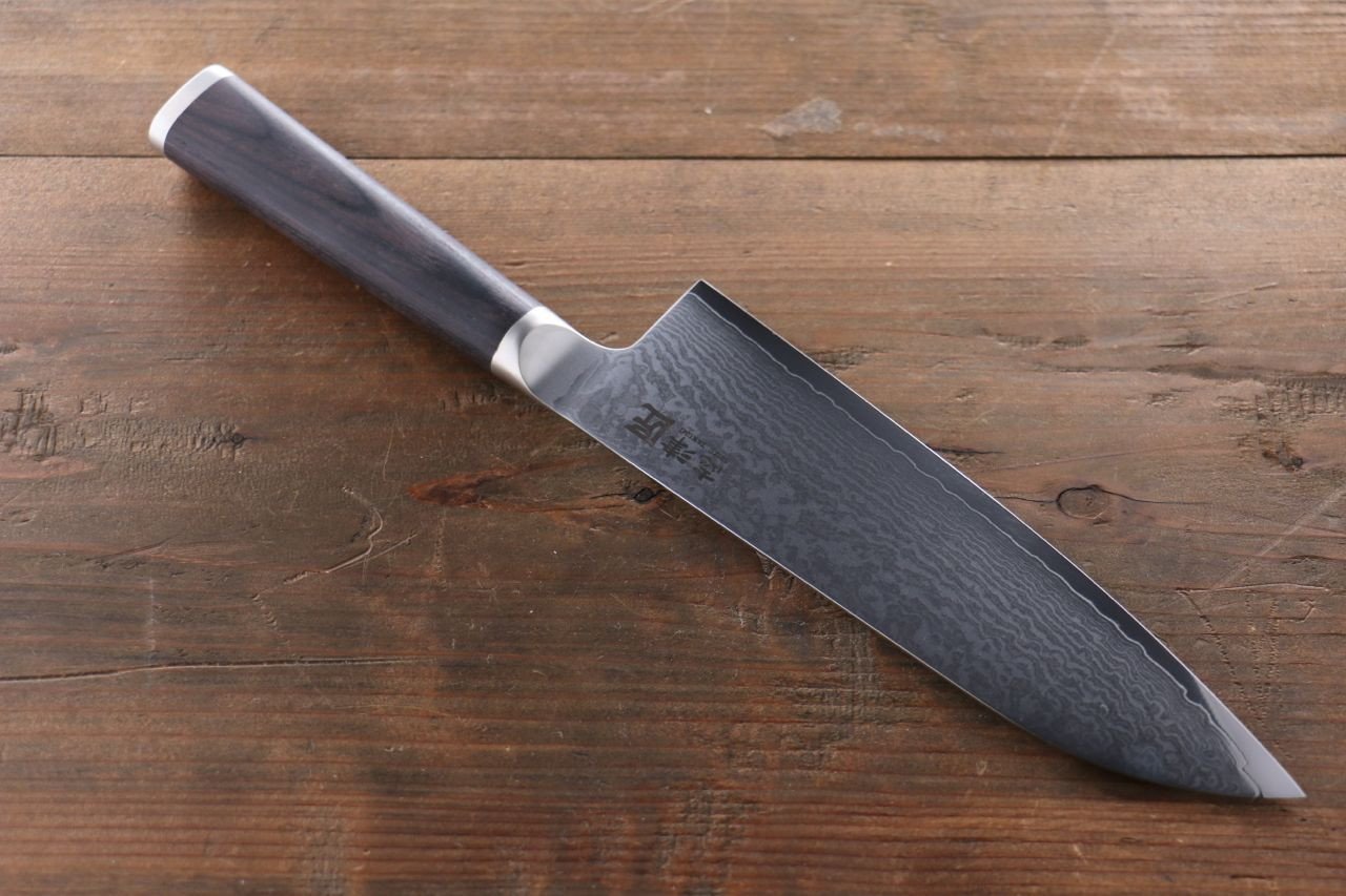 Premium Miyako AUS8 33-Layer Damascus Santoku Knife 180mm - Japanese Kitchen Knife for Professional Chefs & Home Cooking - Perfect for Slicing, Dicing & Mincing Vegetables, Meat & Fish