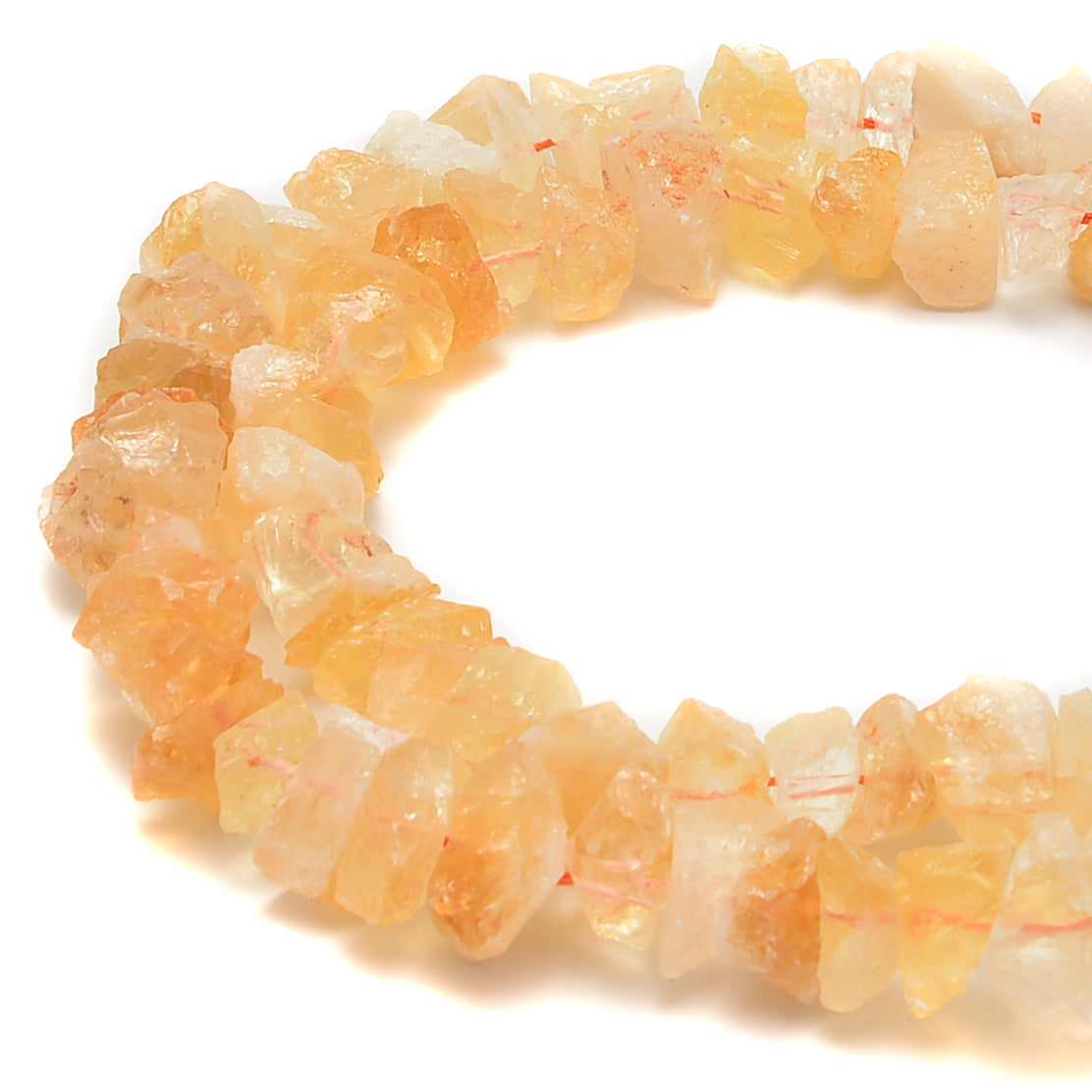 Natural Citrine Rough Nugget Chunks - 6x14mm Center Drill Beads (15.5 Inch Strand) for Jewelry Making, DIY Crafts & Healing Crystal Decor | Perfect for Necklaces, Bracelets & Home Decoration