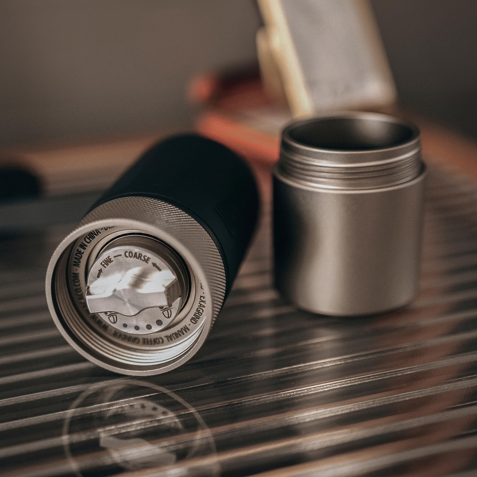 Premium WACACO Exagrind Manual Coffee Grinder - Stainless Steel Conical Burr Mill with Adjustable Settings for Espresso, Pour Over & French Press - Portable Hand Crank Coffee Bean Grinder for Travel, Camping & Home Brewing - Perfect for Coffee Enthusiasts & Outdoor Adventures
