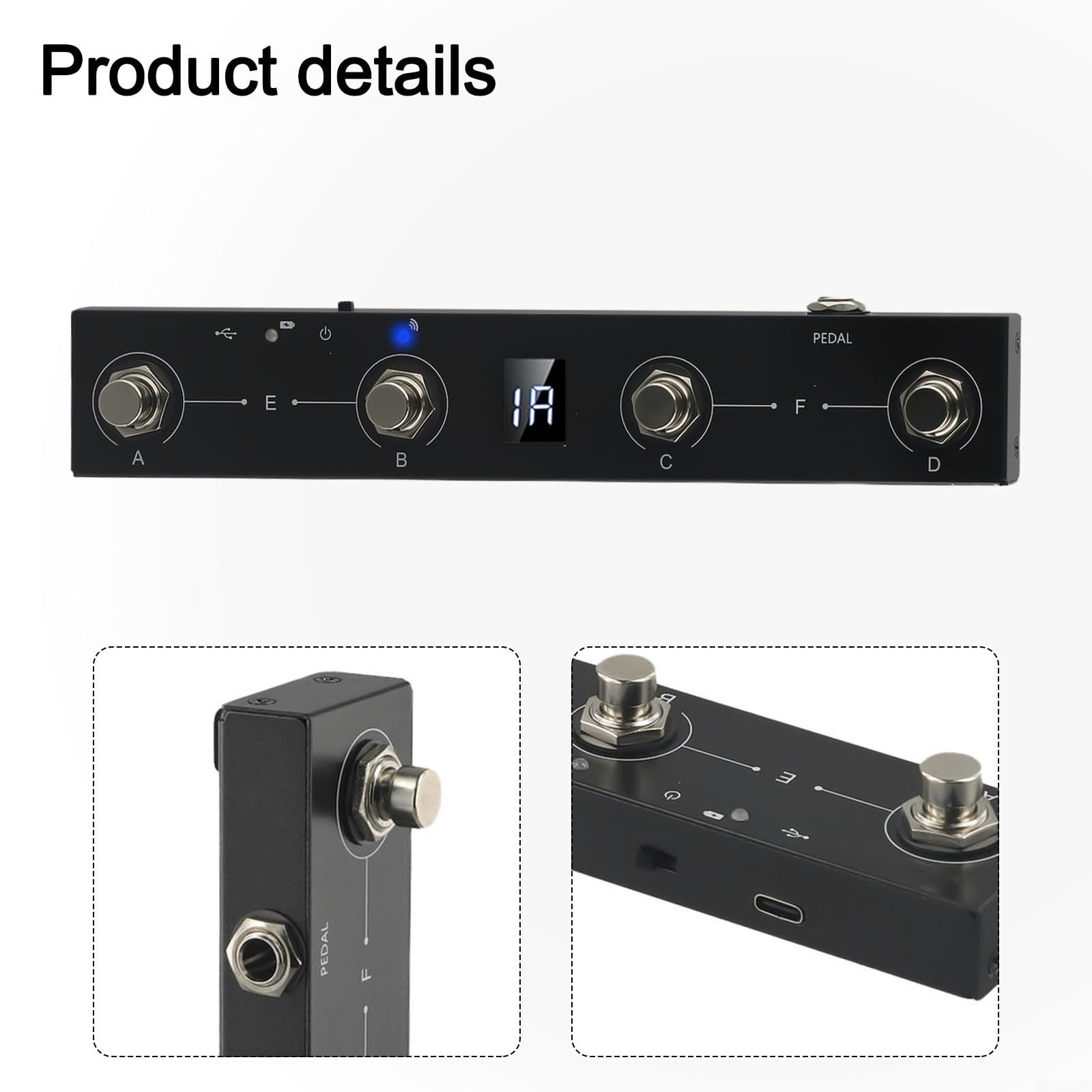 Metal Chocolate BT Wireless MIDI Controller - Rechargeable 4-Button Portable MIDI Foot Pedal for Music Production & Live Performance | Perfect for Guitarists, DJs & Electronic Musicians