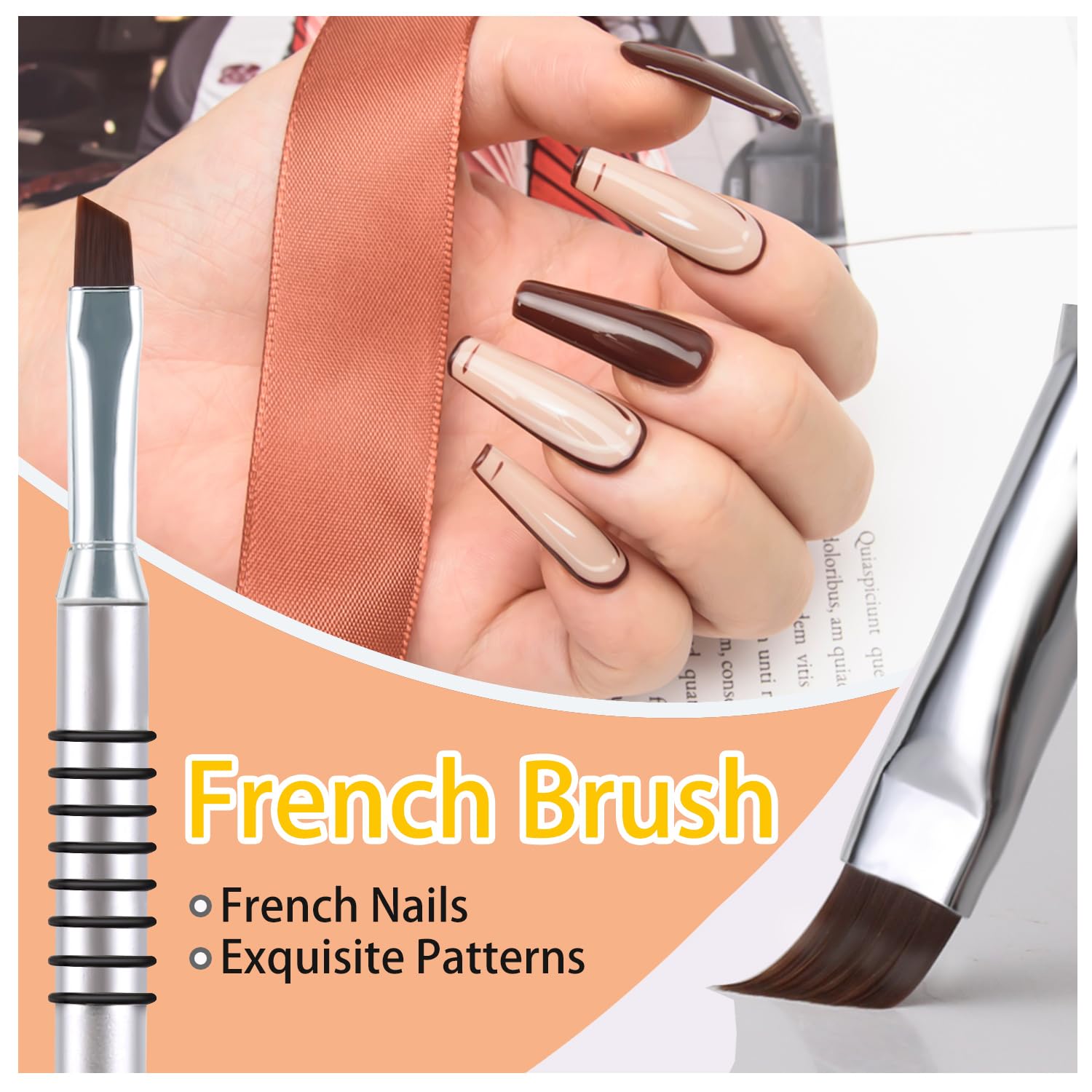 6Pcs Professional Nail Art Liner Brushes Set with 3Pcs Clean Up Brushes - Flat, Oval & Fine Angled Gel Nail Brushes for Acrylic, Gel Polish & Nail Art Design - Perfect for Salon, Home Manicure & Detailed Nail Painting (Silver)