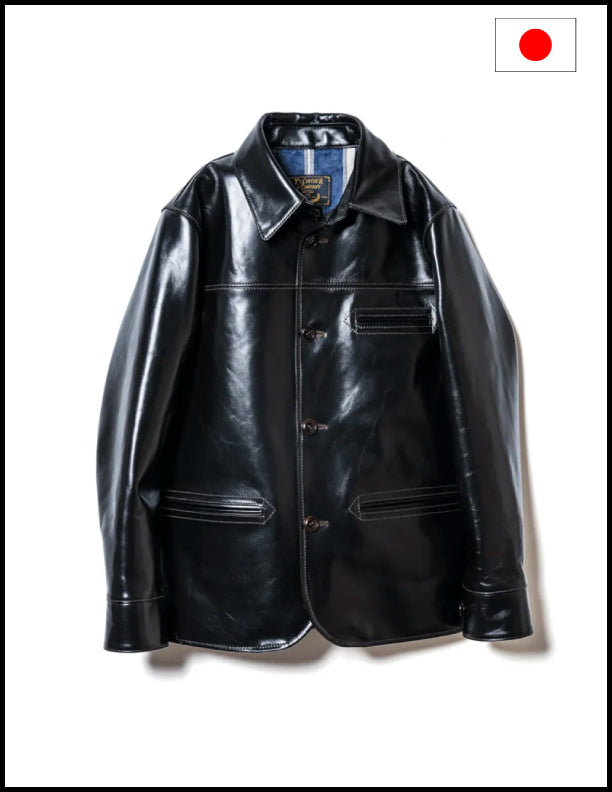 Y2 Leather PC 76 25th Anniversary Limited Vintage Horsehide Lightweight Car Coat in Black | Classic Motorcycle & Casual Wear Jacket for Men