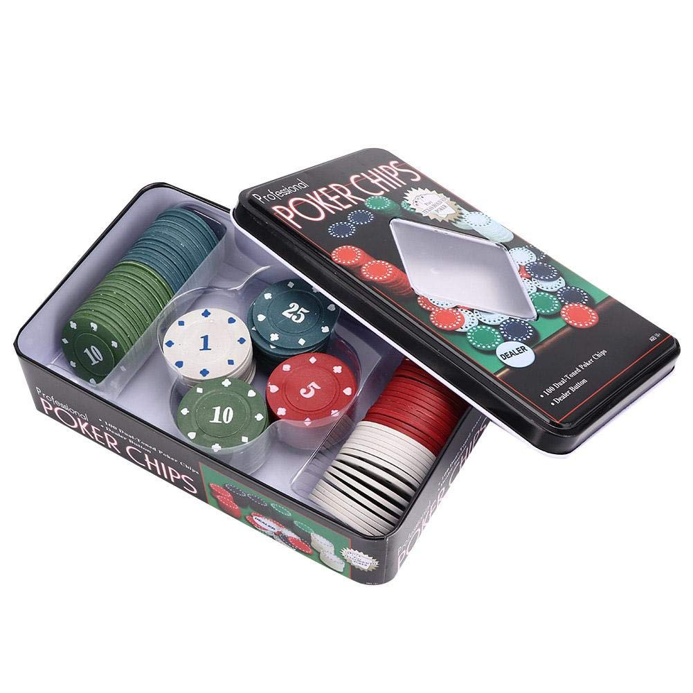 TMISHION 100-Piece Poker Chips Set - Professional Casino Style Plastic Poker Chips for Family Game Night, Kids Educational Games & Poker Tournaments - Perfect for Texas Hold'em, Blackjack & Home Poker Parties