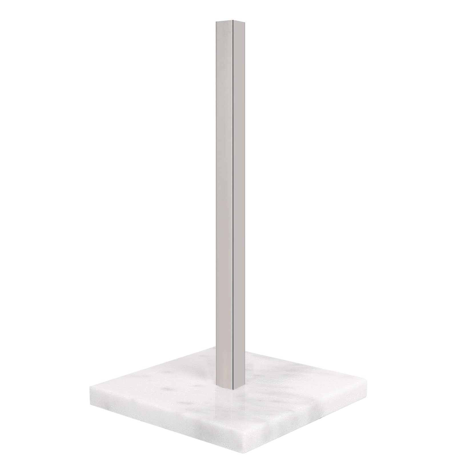 NearMoon Stainless Steel Standing Paper Towel Holder with Marble Base - Chrome Finish for Standard & Jumbo Rolls | Modern Kitchen & Bathroom Countertop Organizer | Perfect for Cooking, Cleaning & Home Decor