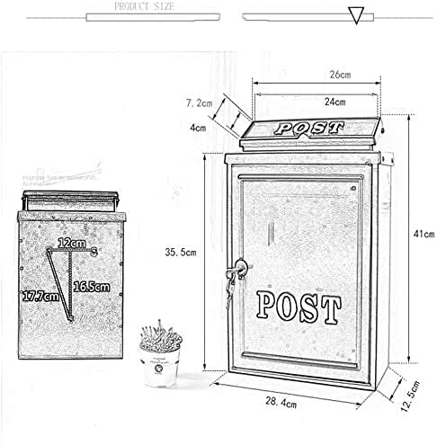 Creative European Style Letterbox Post Box - Outdoor Wall Mounted Mailbox with Lock - Secure Parcel Drop Box for Newspapers & Packages - Perfect for Villas, Homes & Apartments