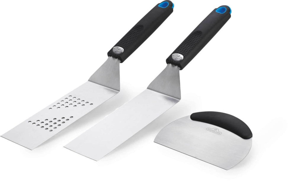 Napoleon 3-Piece Stainless Steel Plancha Grill Tool Set for Outdoor BBQ & Camping Cooking - Spatula, Tongs & Basting Brush