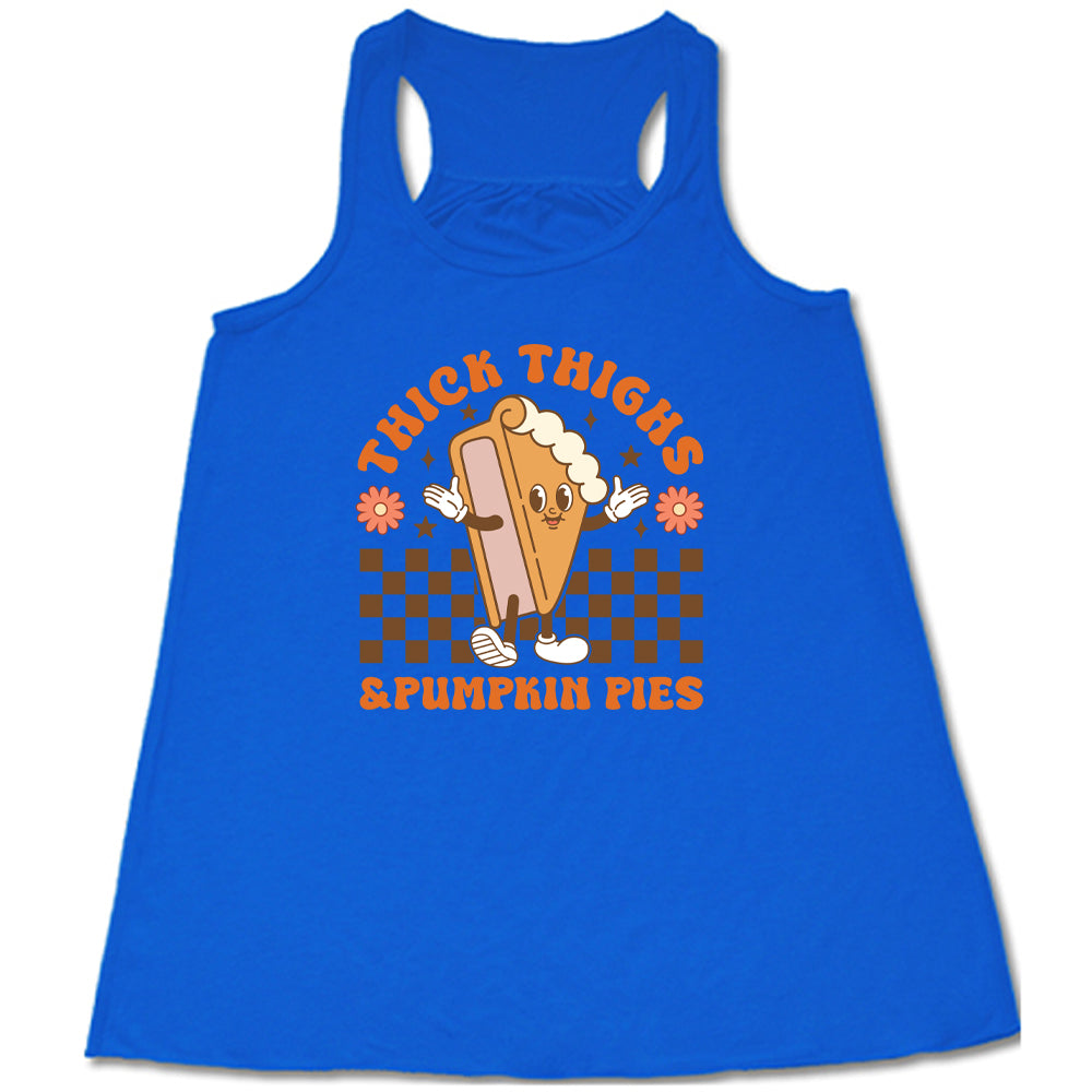 Thick Thighs & Pumpkin Pies T-Shirt - Funny Fall Thanksgiving Graphic Tee for Women - Perfect for Autumn Outfits & Holiday Gatherings
