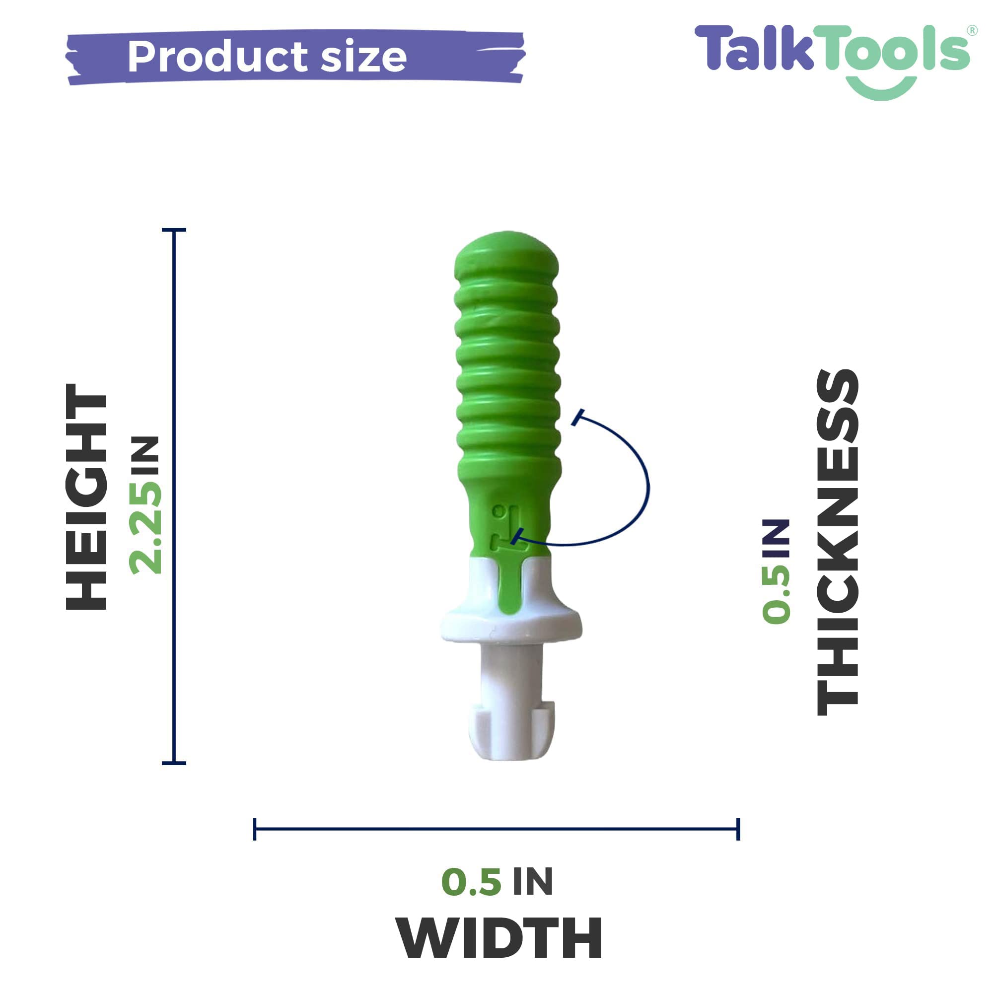 TalkTools Sensi Tip for Kids with Autism & ADHD - Speech Therapy Tool to Improve Biting, Chewing & Jaw Strength - Dishwasher Safe Oral Motor Chew Toy (Green, 1 Pack) - Perfect for Sensory Needs & Calming at Home or School