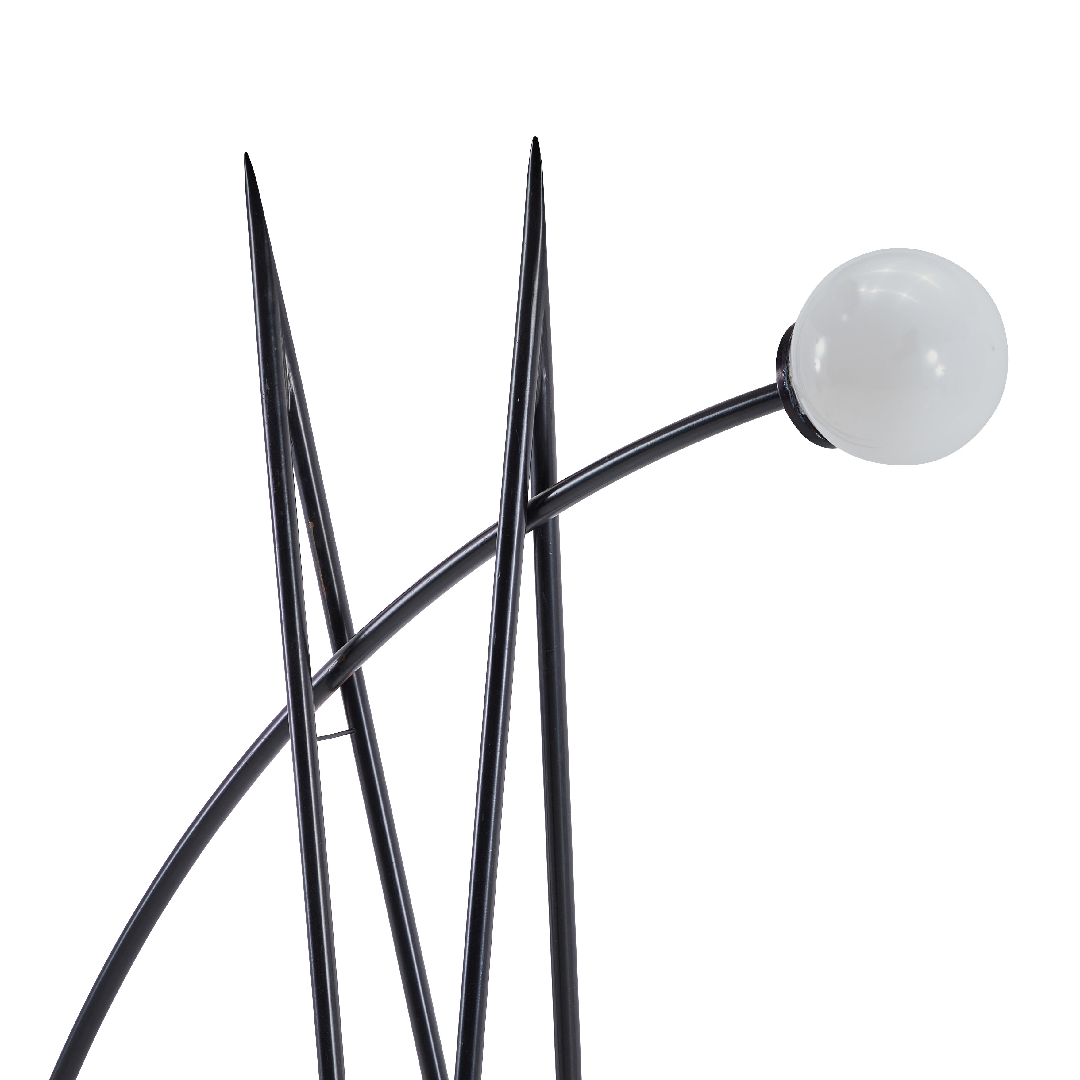 Modern Black Sculptural Metal Zig Zag Floor Lamp with Globe Shade - Perfect for Living Room, Bedroom, or Office Lighting Decor