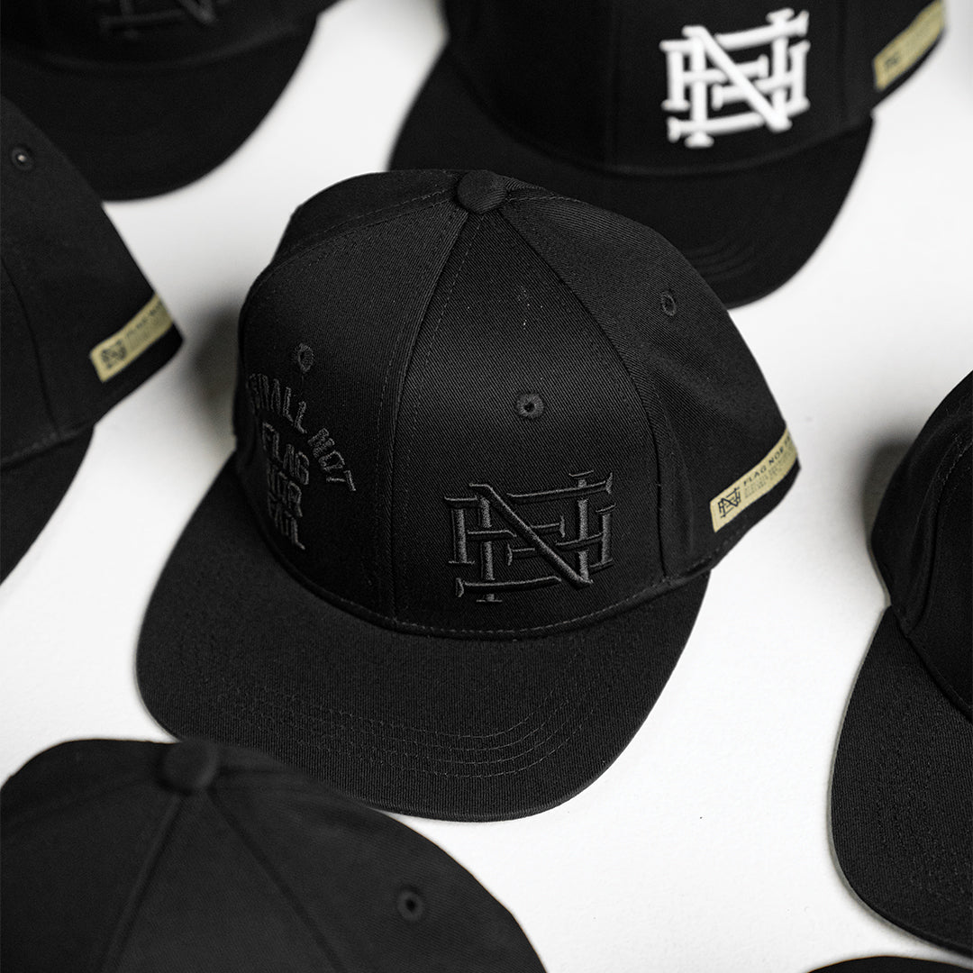 Custom Embroidered Anthem Hat - Black/Black | Adjustable Snapback Cap for Men & Women | Perfect for Sports, Casual Wear & Outdoor Activities