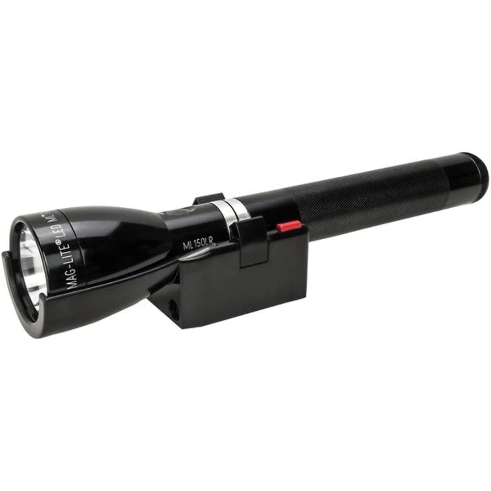 Maglite LED Mag Charger with Base - High-Powered Rechargeable Flashlight for Camping, Hiking & Emergency Use - Black