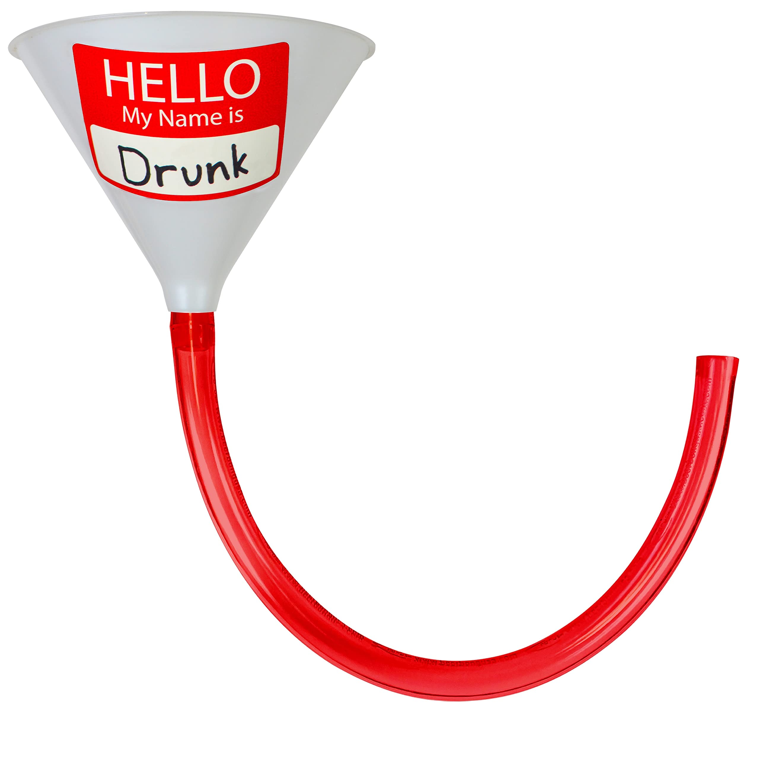 Head Rush Hello Name TAG Beer Bong - Premium Drinking Funnel with 2FT Flexible Hose - Ultimate Party Accessory for Adults & Drinking Games - Perfect for Tailgates, College Parties & Bar Crawls